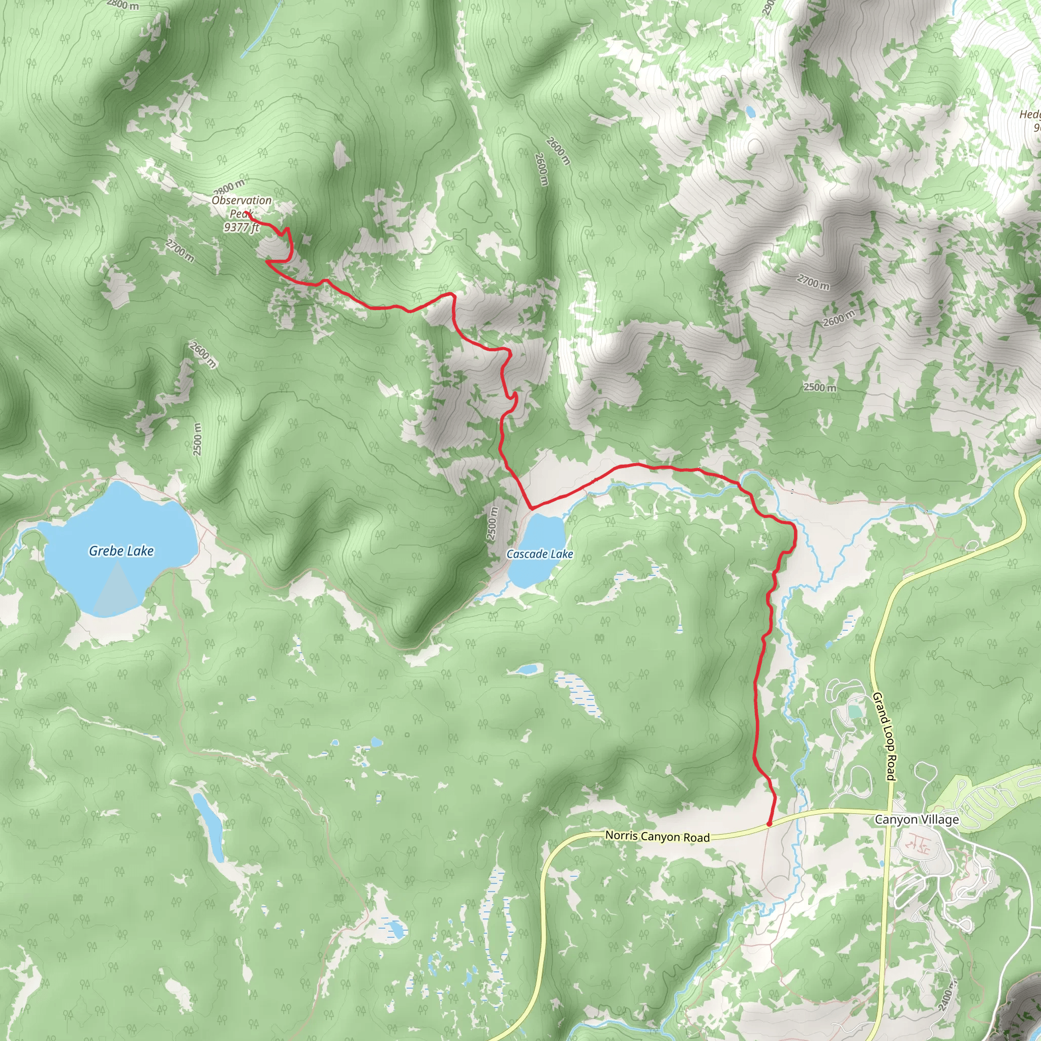 Observation Peak via Howard Eaton Trail mobile static map