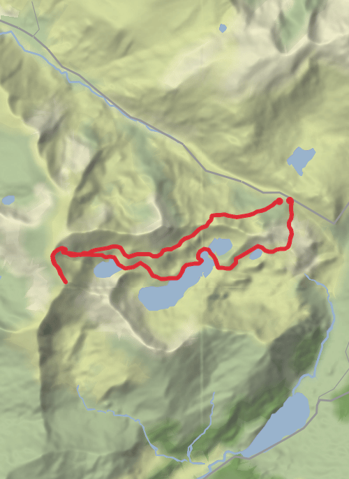 Hike from Nant Peris mobile static map