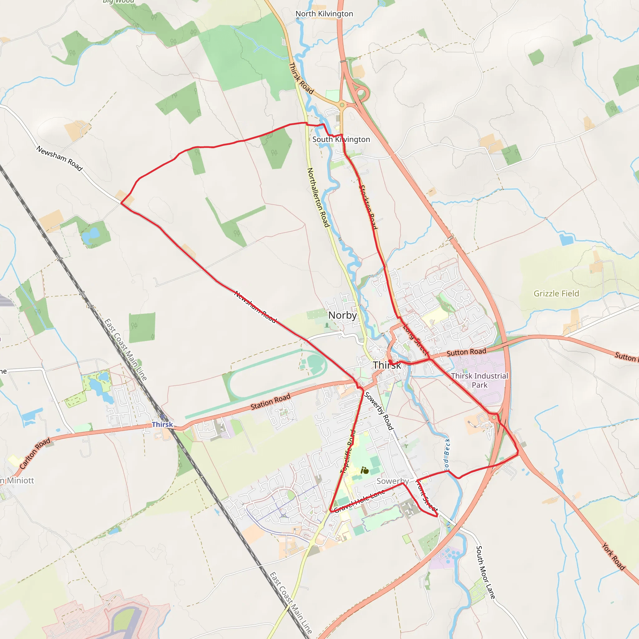 Thrisk Country Park Loop mobile static map