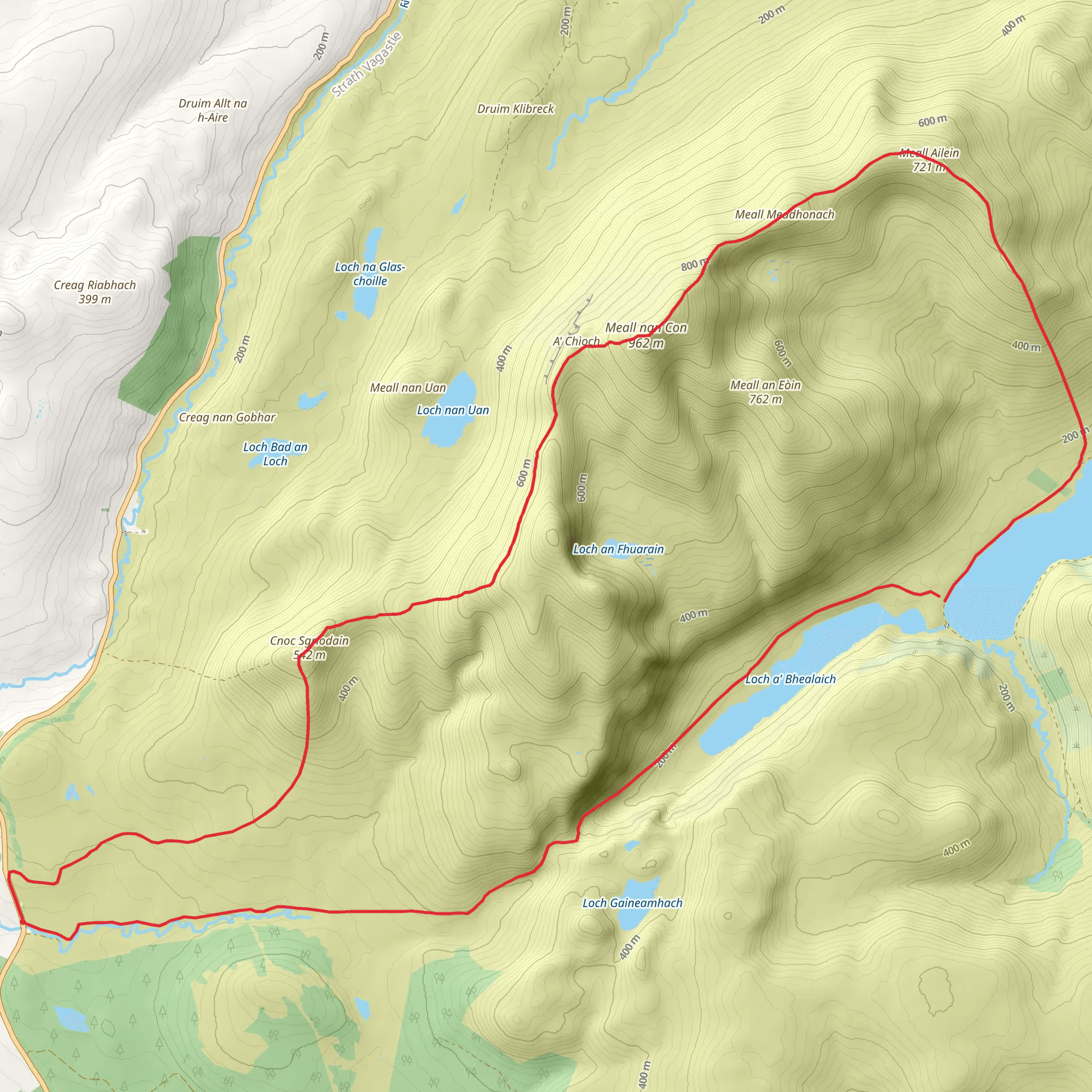 Ben Klibreck and Loch Choire Loop mobile static map