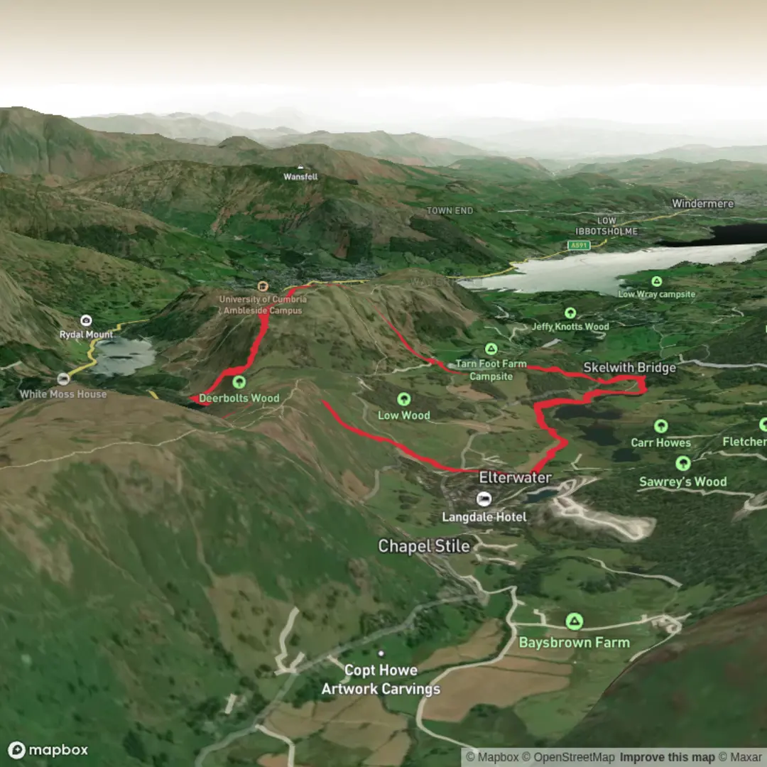 An image depicting the trail Hike from Westmorland and Furness via Grasmere and its surrounding area.