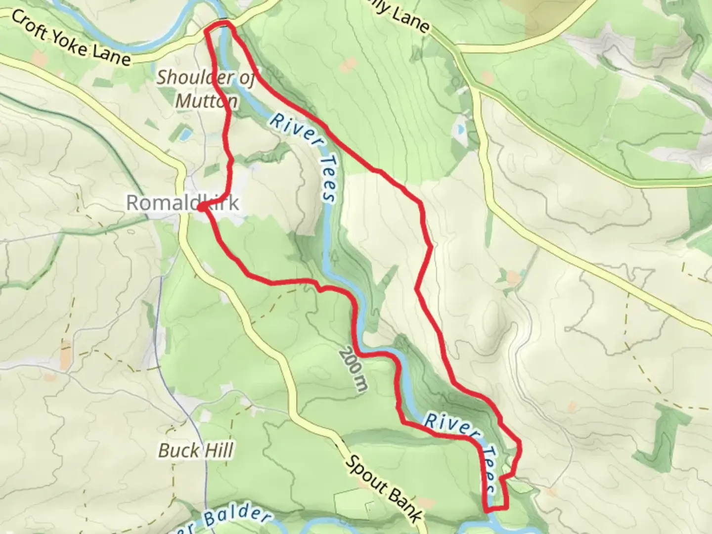 An image depicting the trail Romaldkirk Loop and its surrounding area.