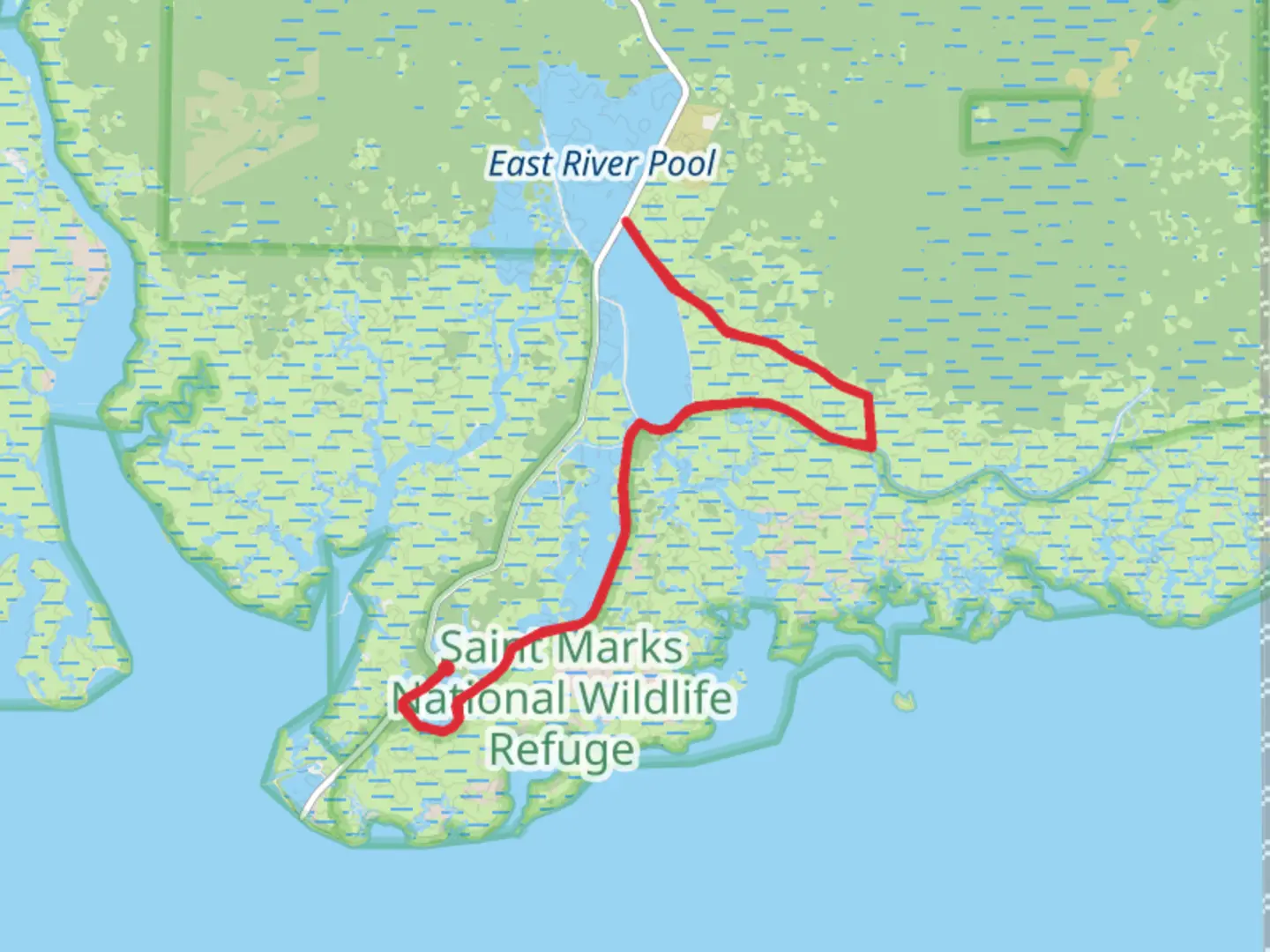 An image depicting the trail Mounds Pool and Stony Bayou Pool via Floroda Trail and its surrounding area.