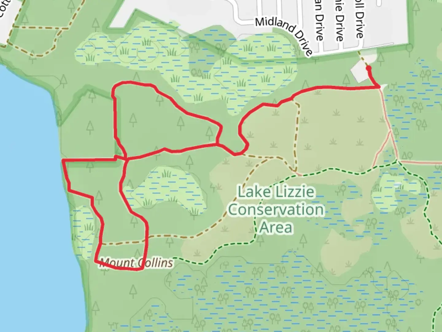 An image depicting the trail Mount Collins and North Loop Trail and its surrounding area.