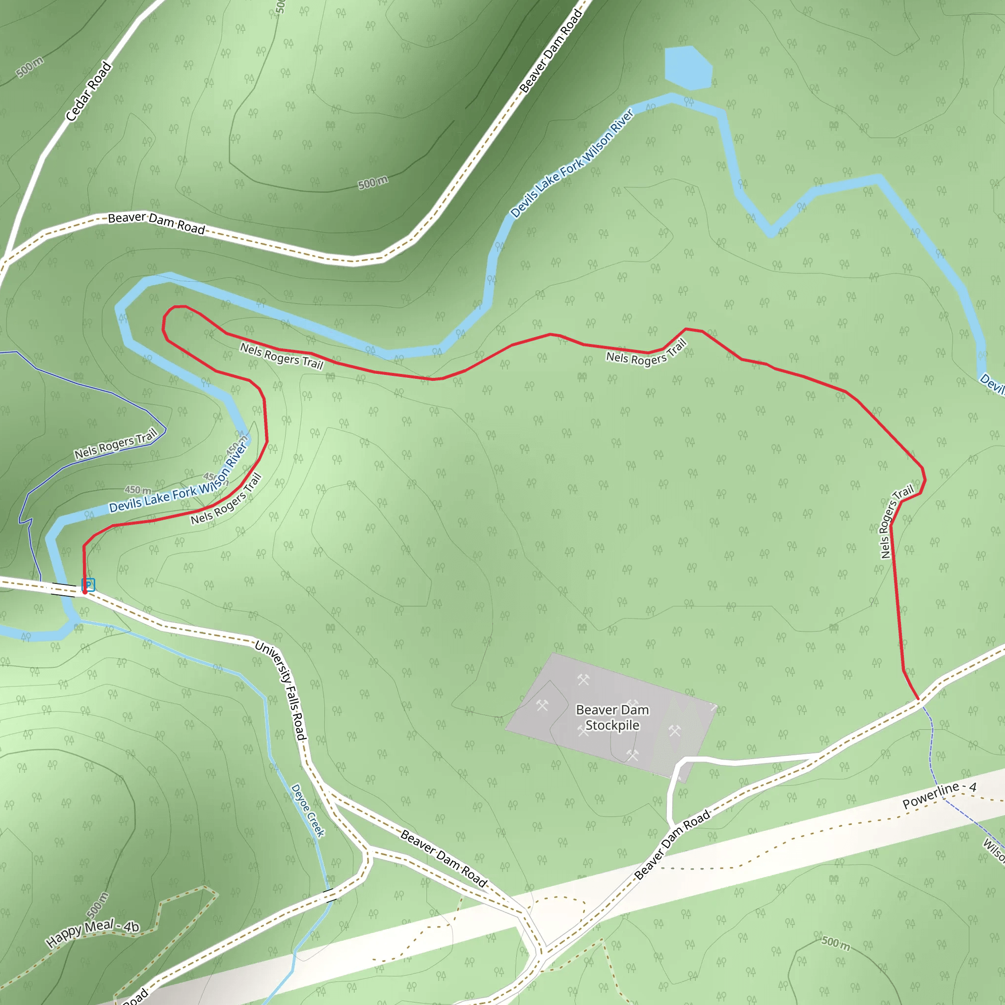 Nels Rogers Trail mobile static map