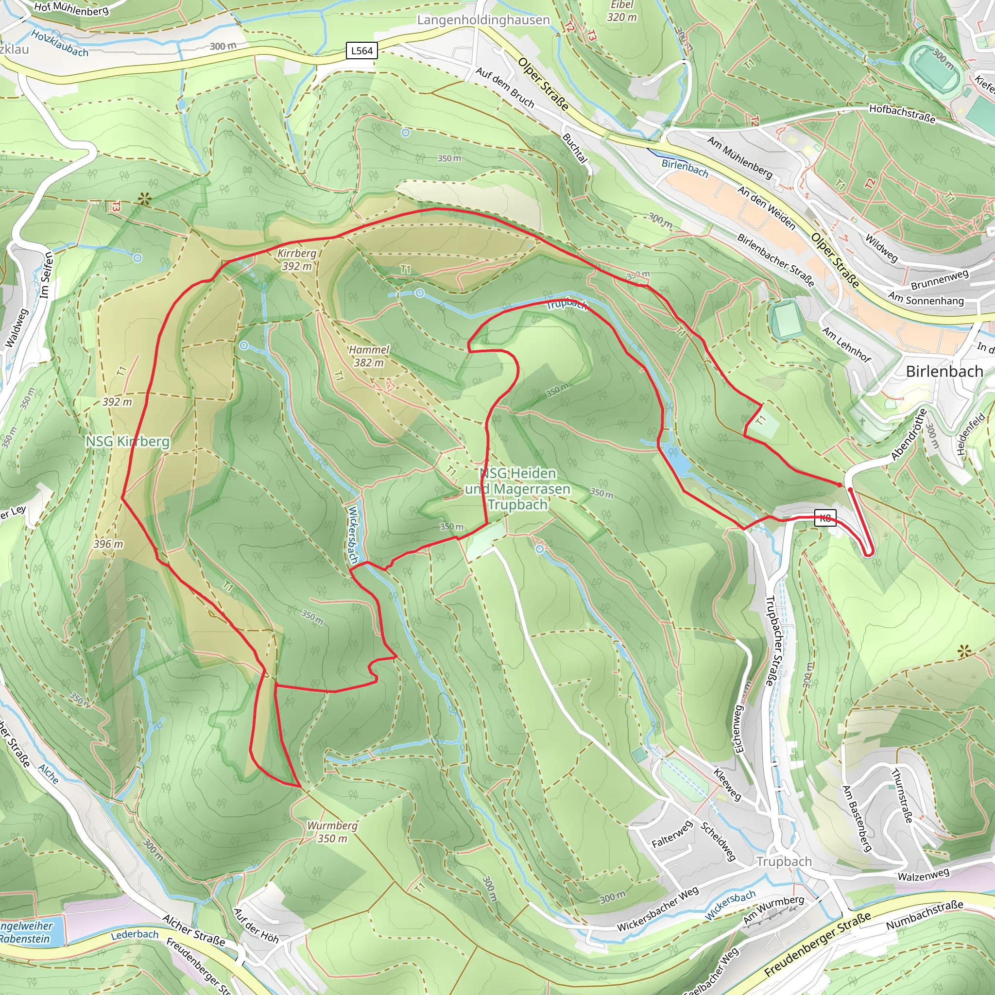 NSG Kirrberg via Trupbacher Heide Rundweg mobile static map