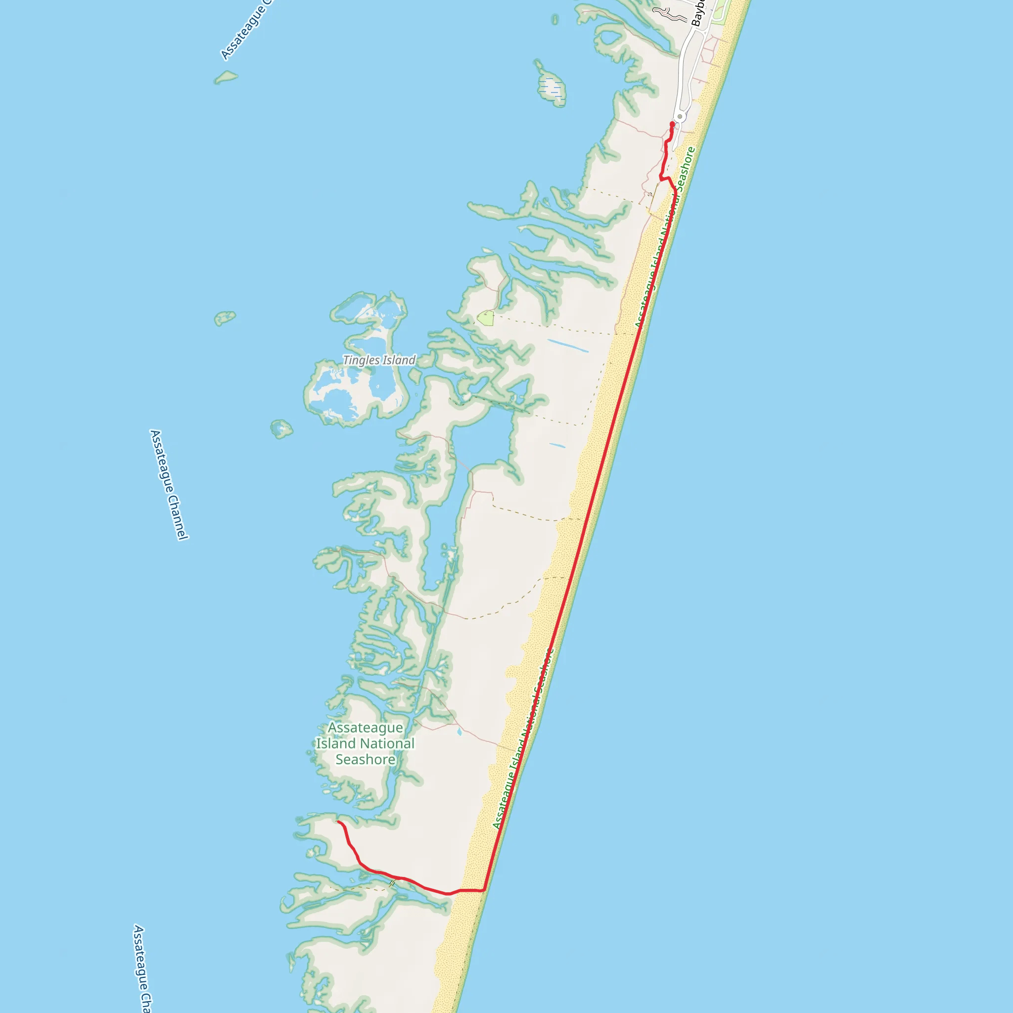 Pine Tree Campground Trail from Bayberry Road mobile static map