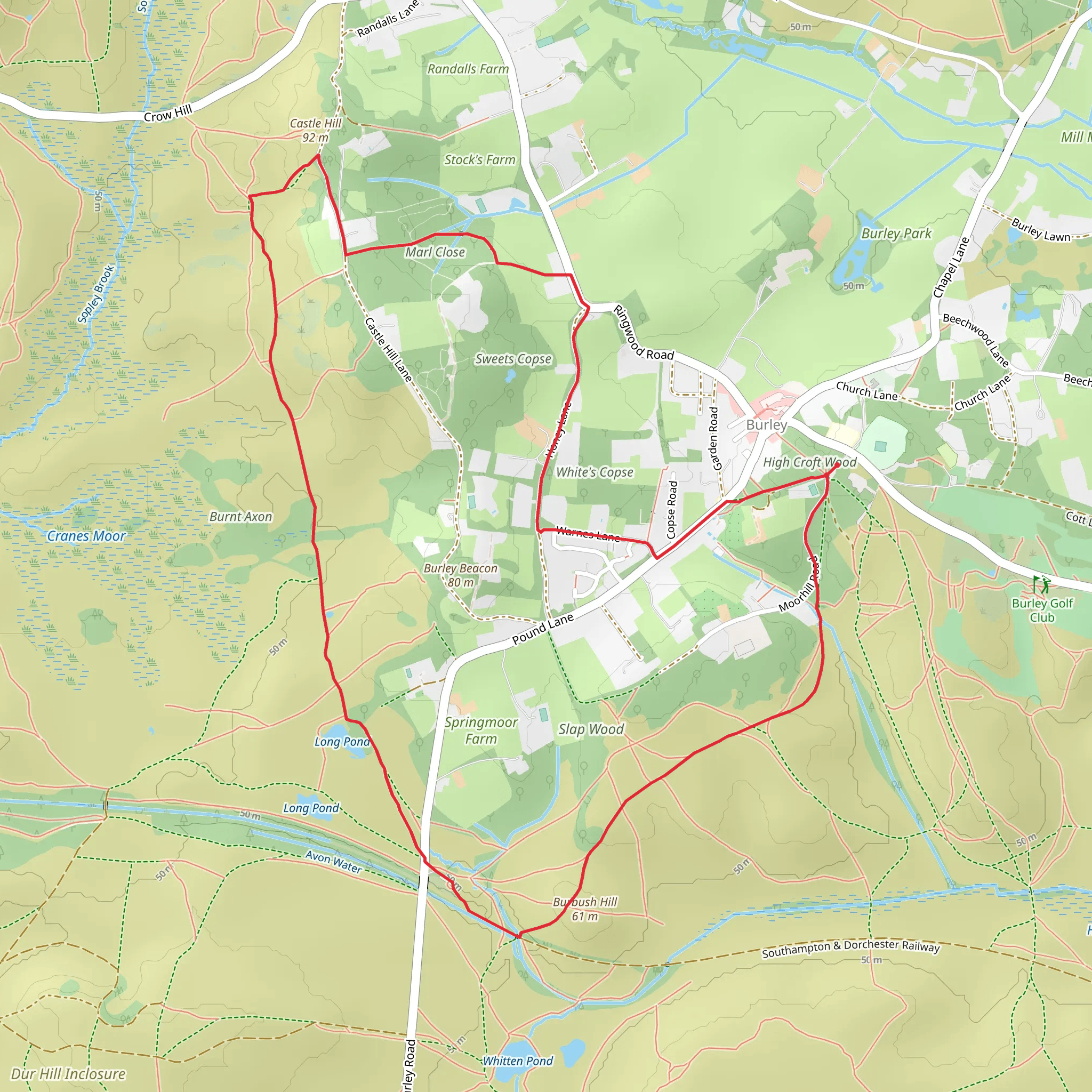 Burley and Castle Hill mobile static map