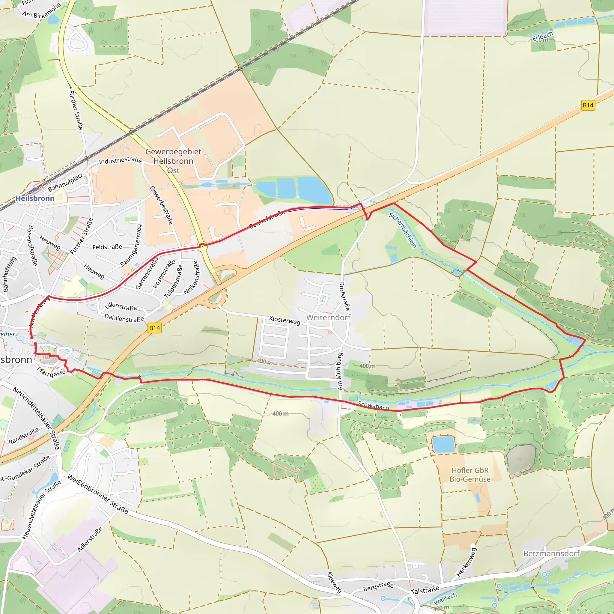 Heilsbronner Rundweg 6 mobile static map