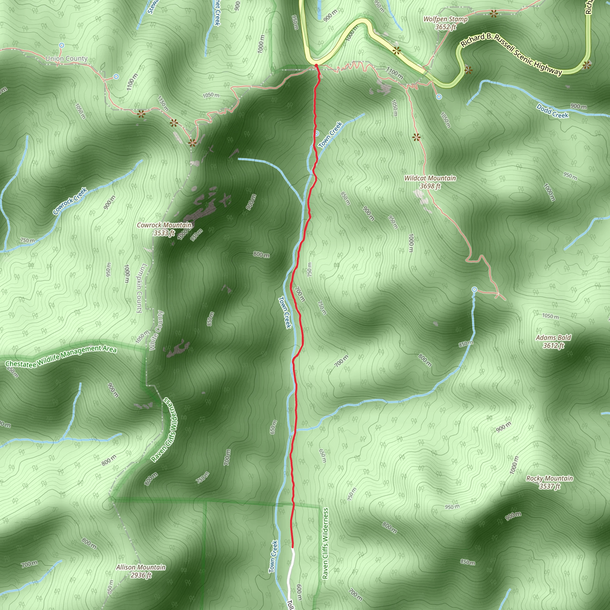 Town Creek and Logan Turnpike mobile static map