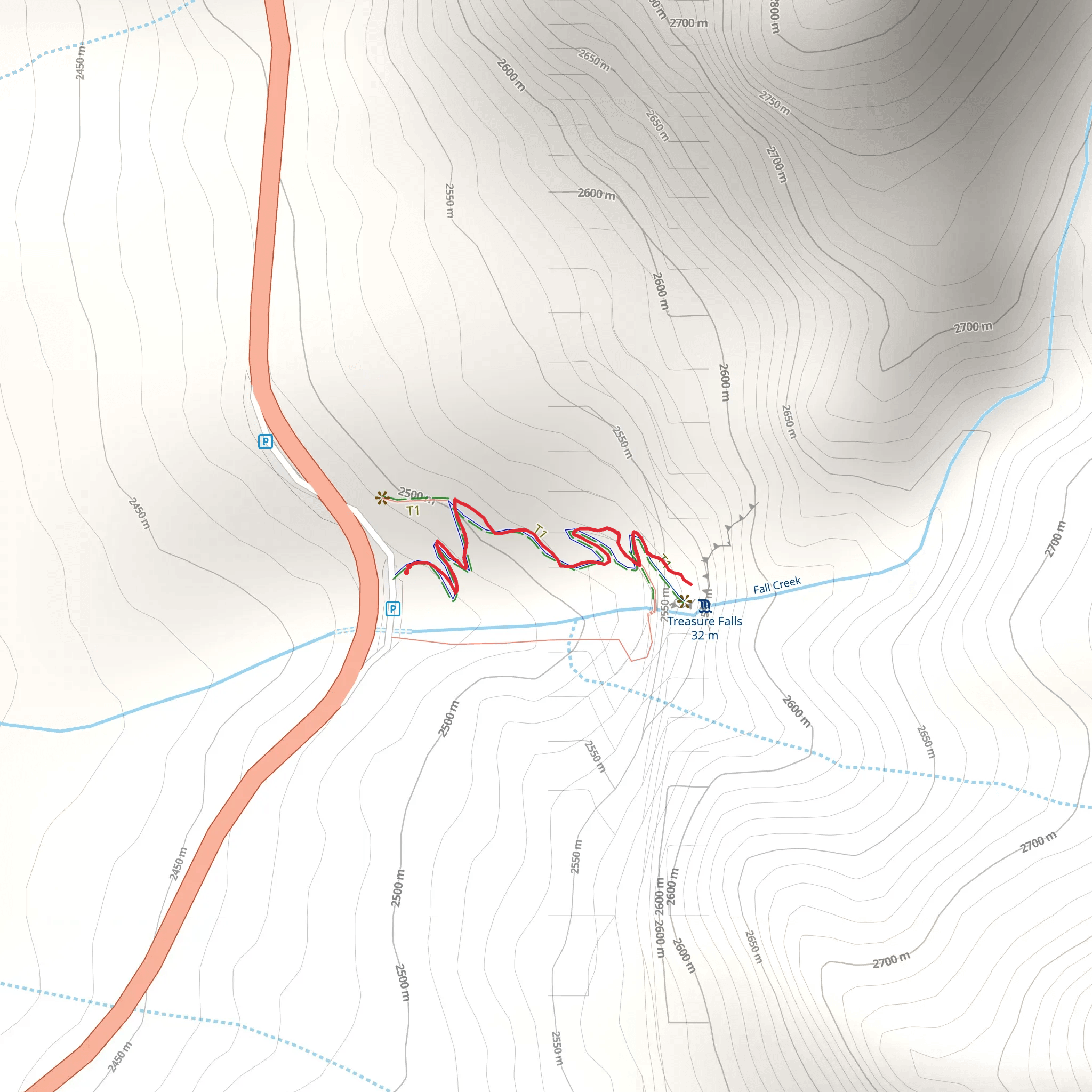 Treasure Falls Trail mobile static map