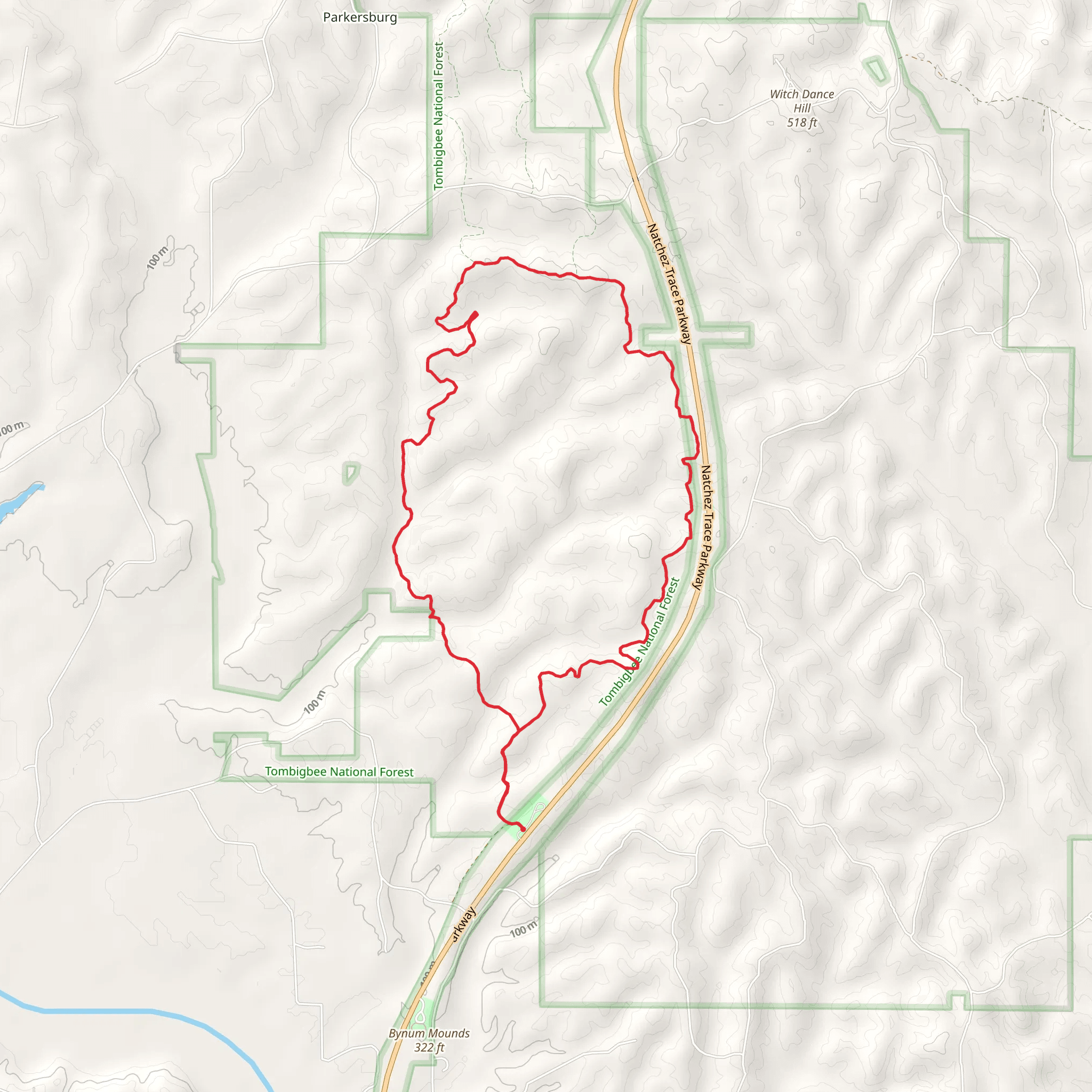 Witch Dance Loop Trail mobile static map