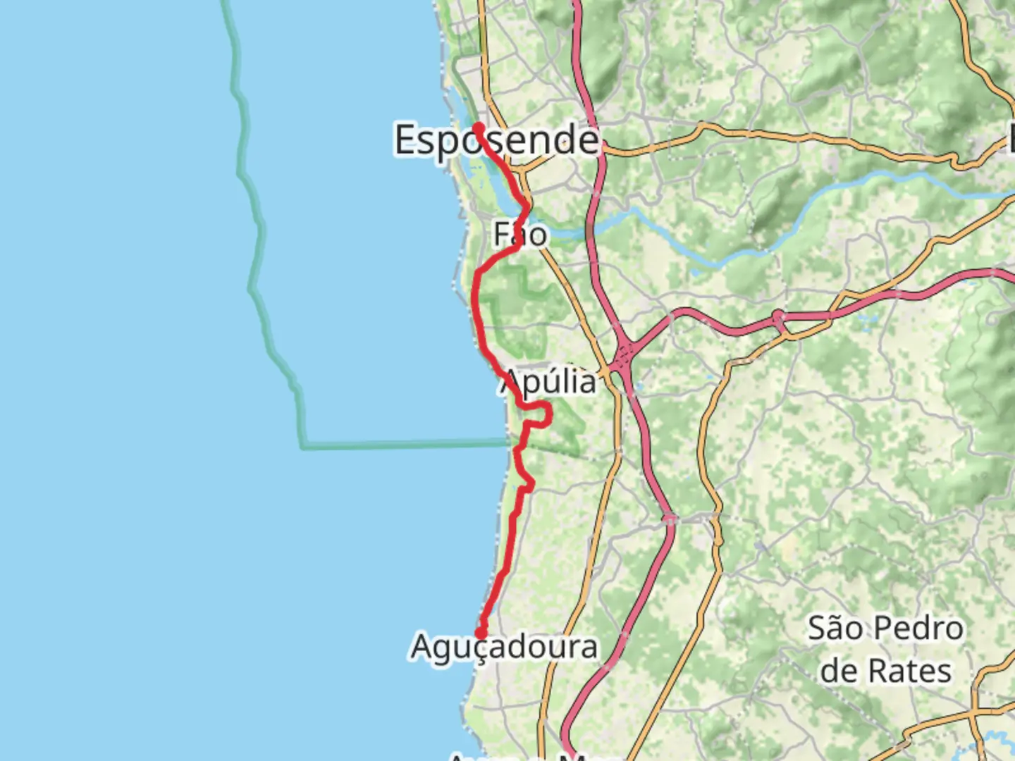 An image depicting the trail Litoral Camino 3 and its surrounding area.