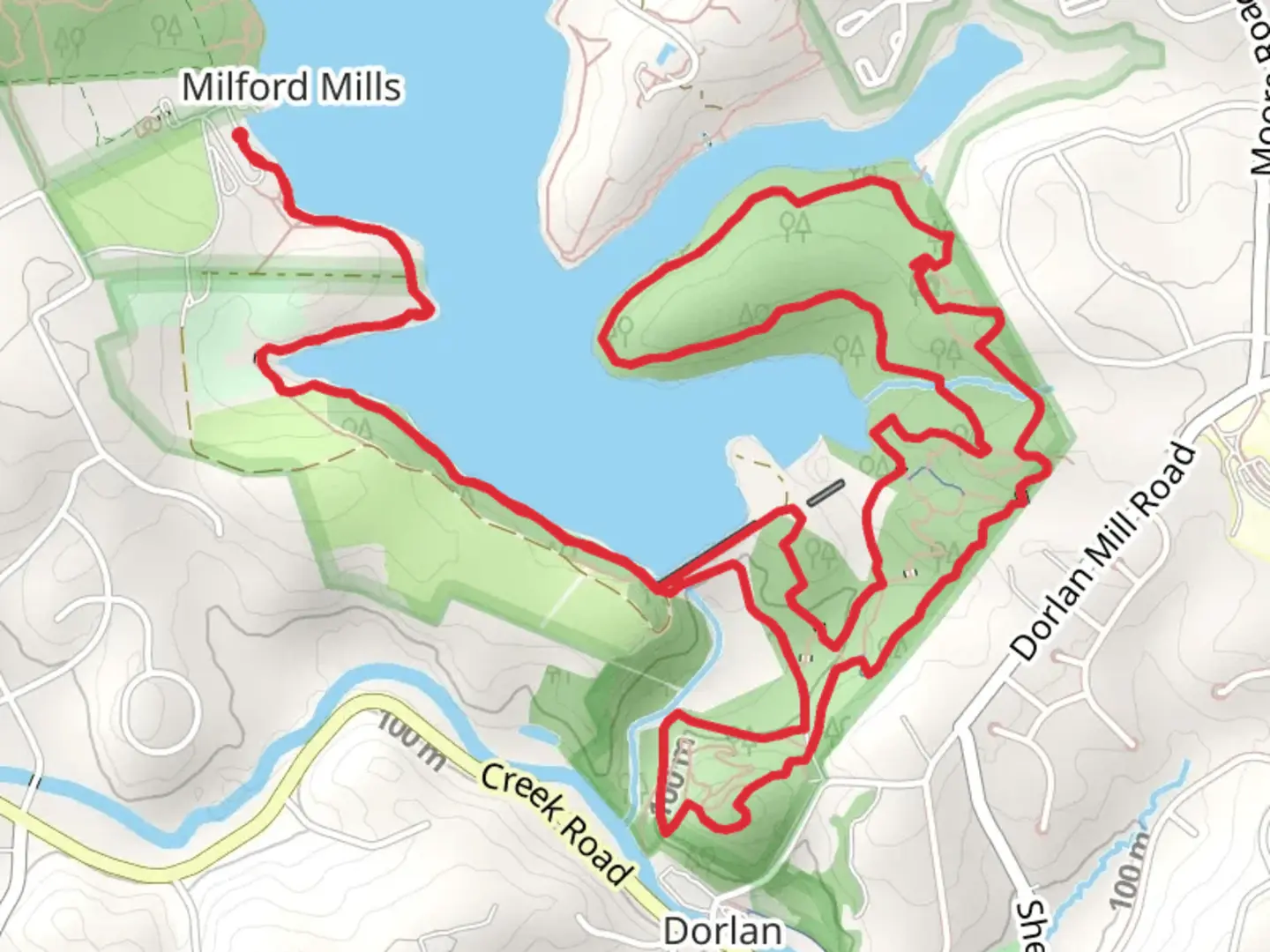 An image depicting the trail Yellow Trail Loop from Milford Mills and its surrounding area.