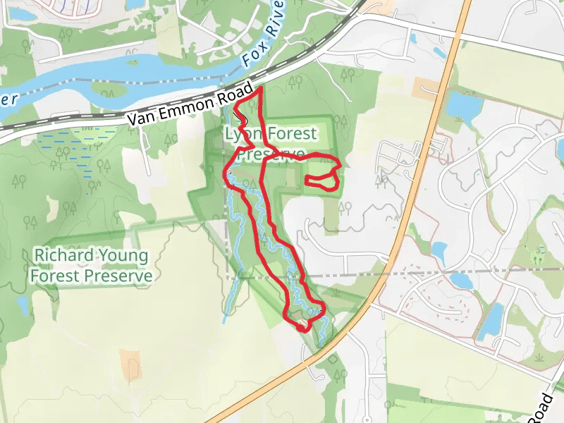 Fields Drive and Lyon County Forest Preserve Loop