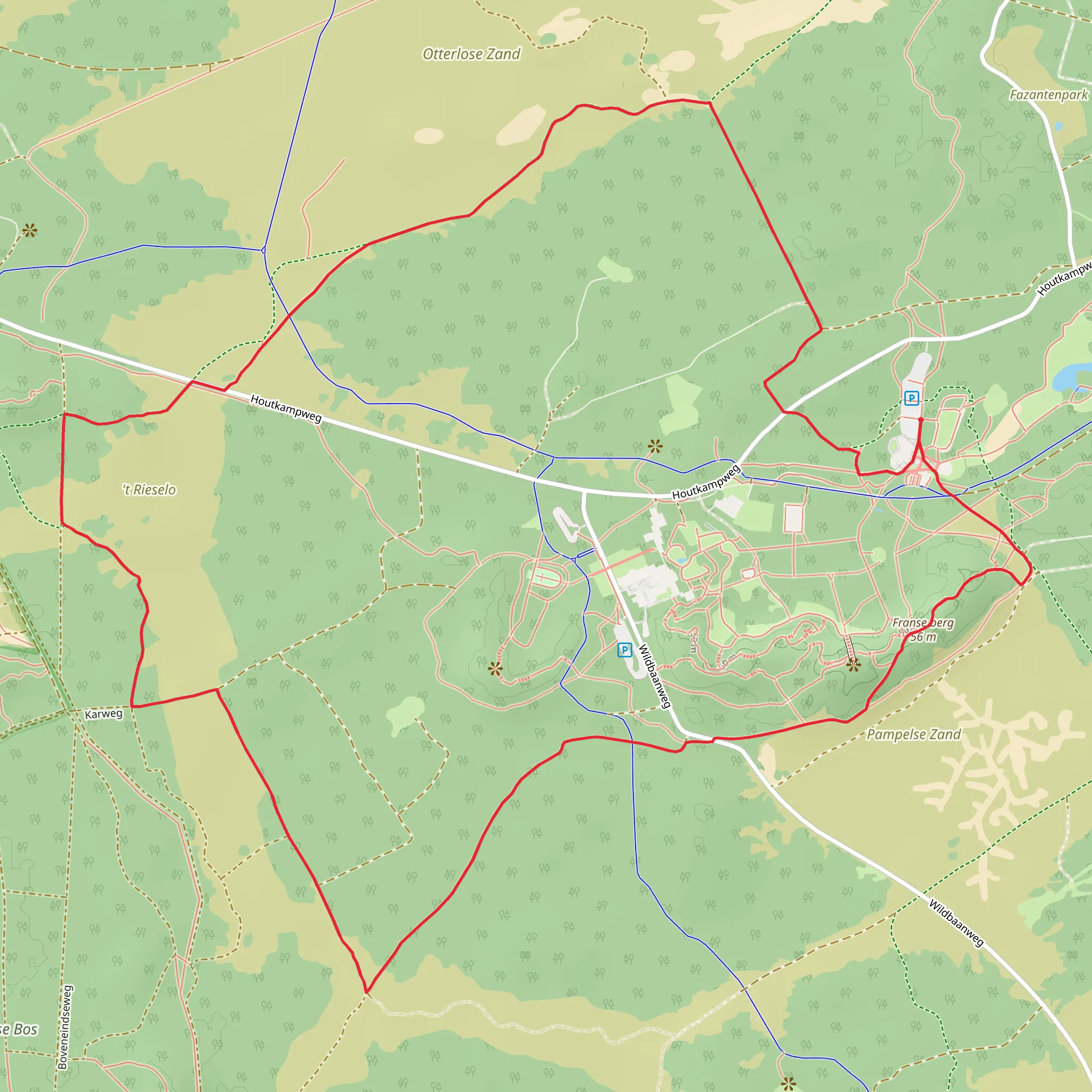 Franse Berg, t Rieselo and Otterlose Zand Loop mobile static map