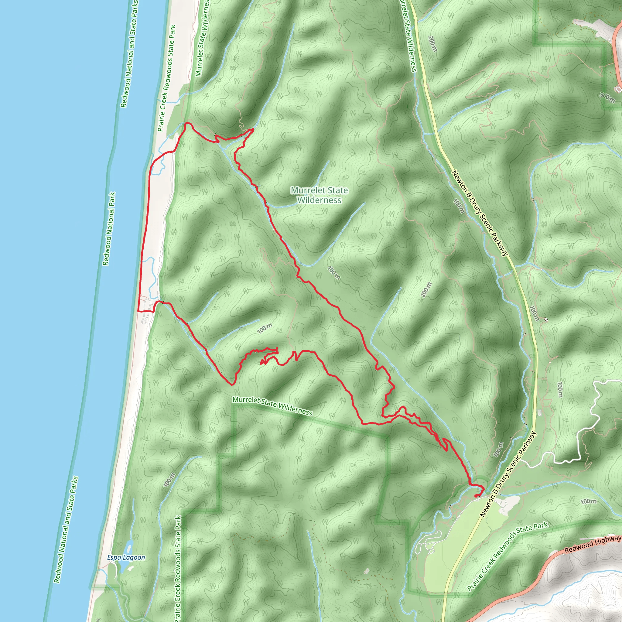 Nature Trail, Miner's Ridge Trail and James Irvine Trail Loop mobile static map