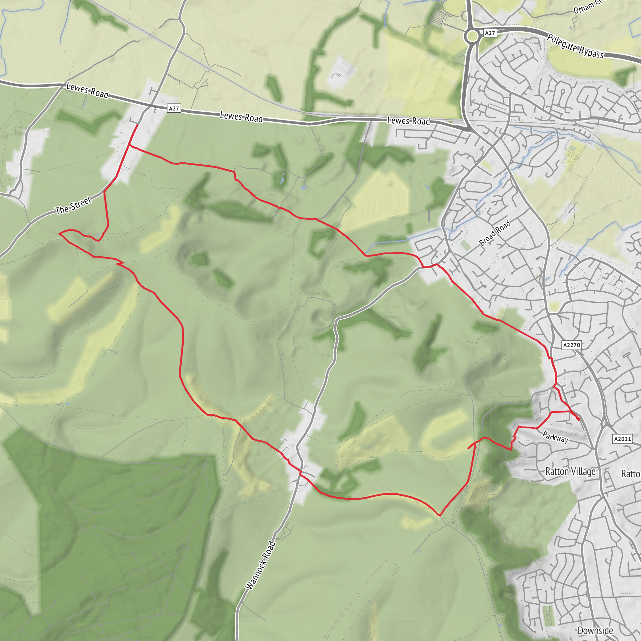 Hike from East Sussex mobile static map