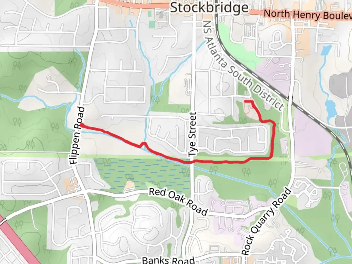 An image depicting the trail Reeves Creek Trail and its surrounding area.