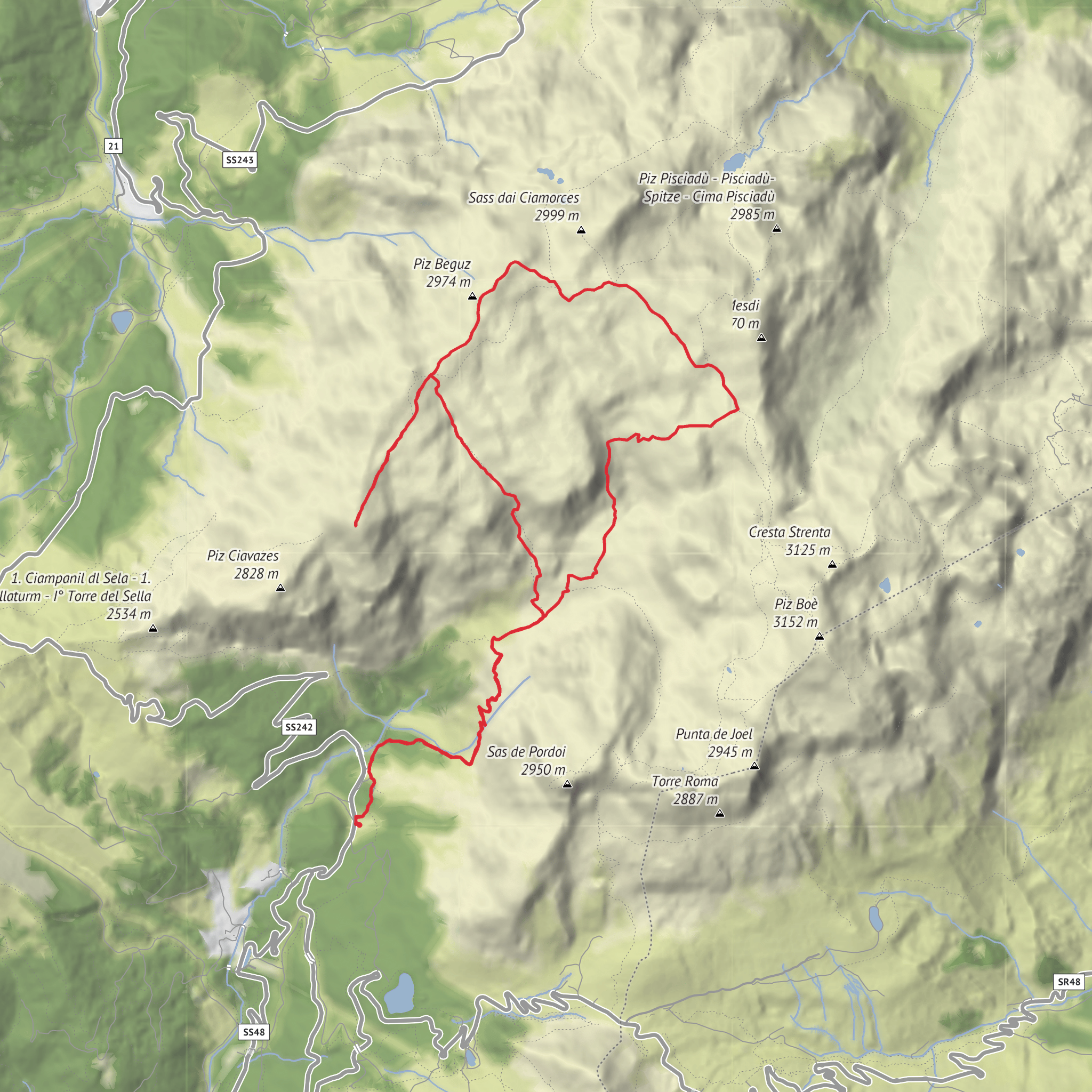 Hike 3 - Monti_Pallidi__Forcola_dei_Camosct__Piz_Selva mobile static map