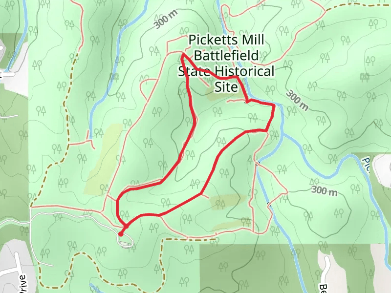 Picketts Mill Battlefield - Red, White and Blue Trail