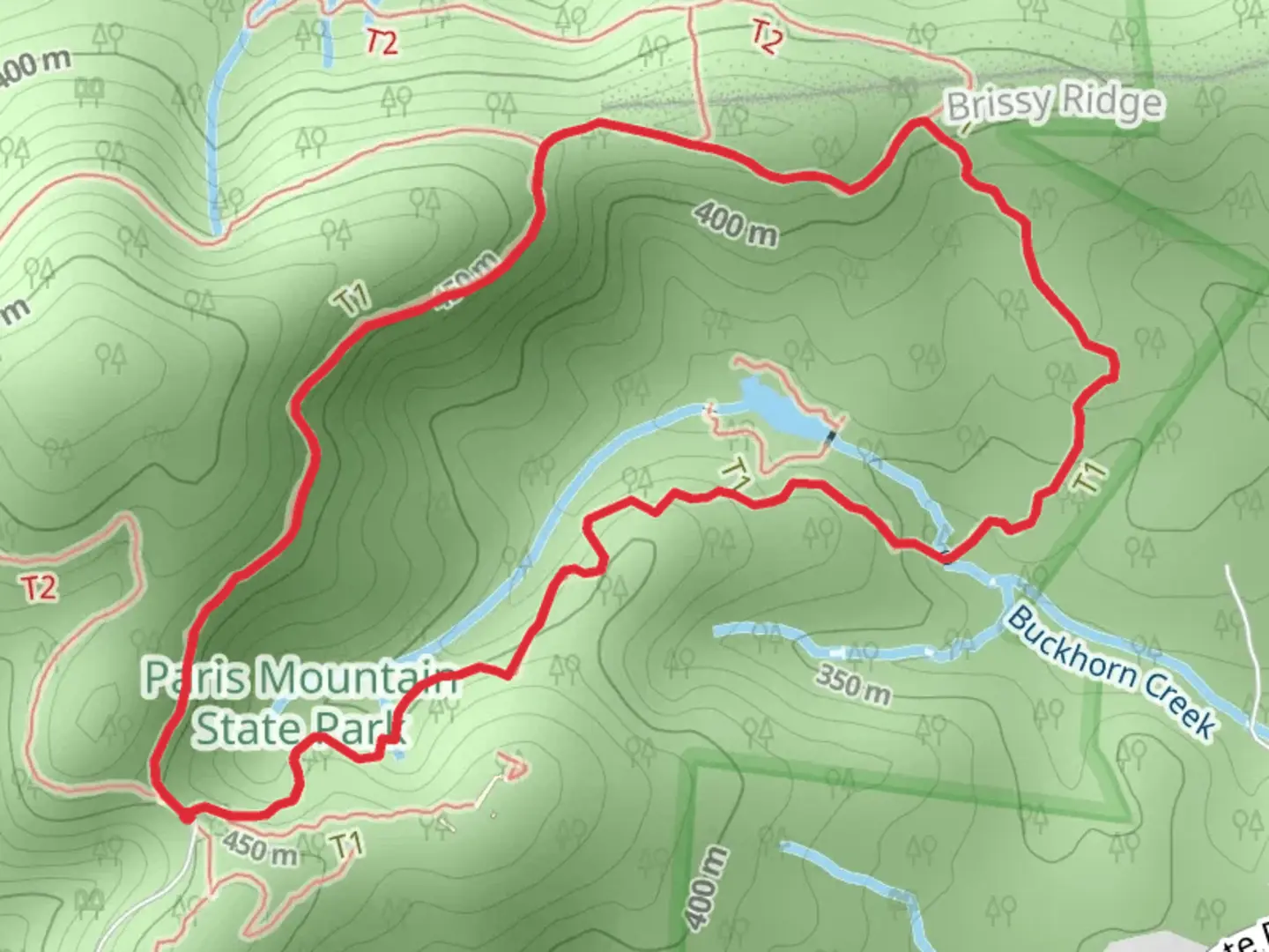 An image depicting the trail Brissy Ridge Loop Trail and its surrounding area.