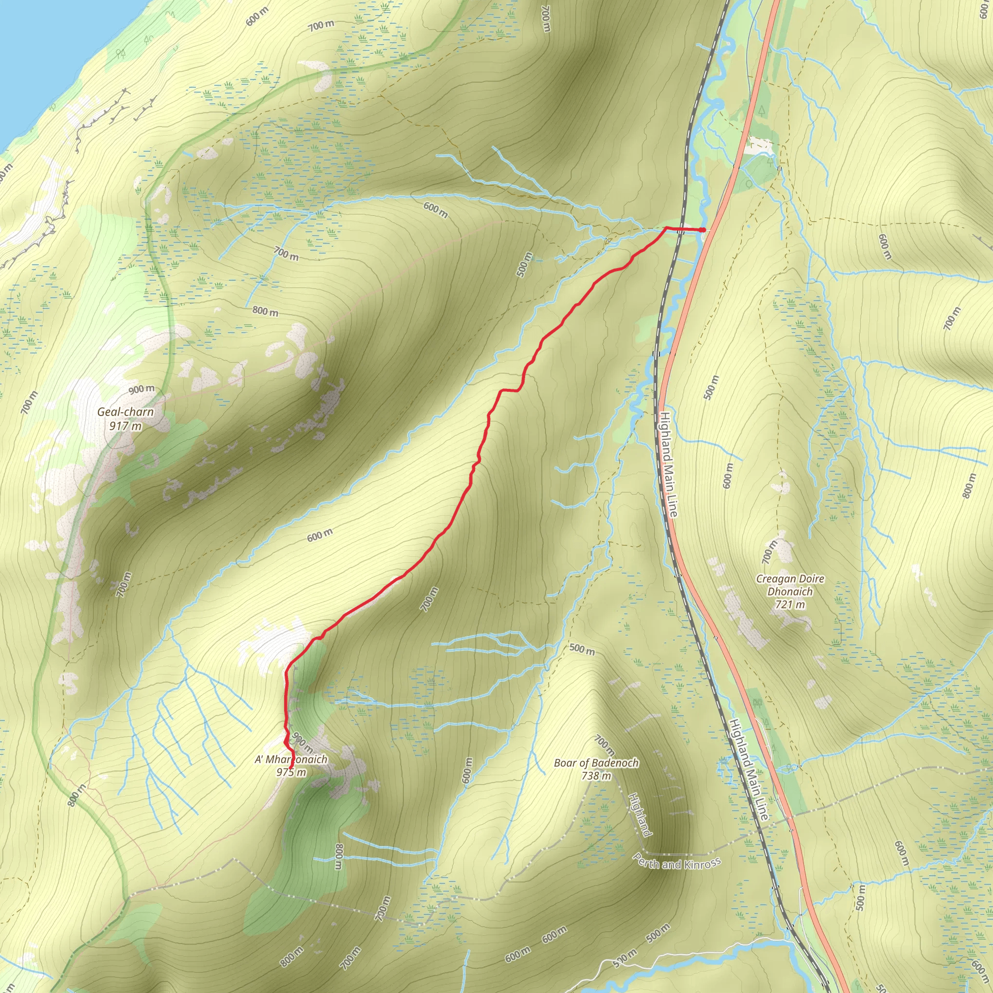 A' Mharconaich Walk mobile static map