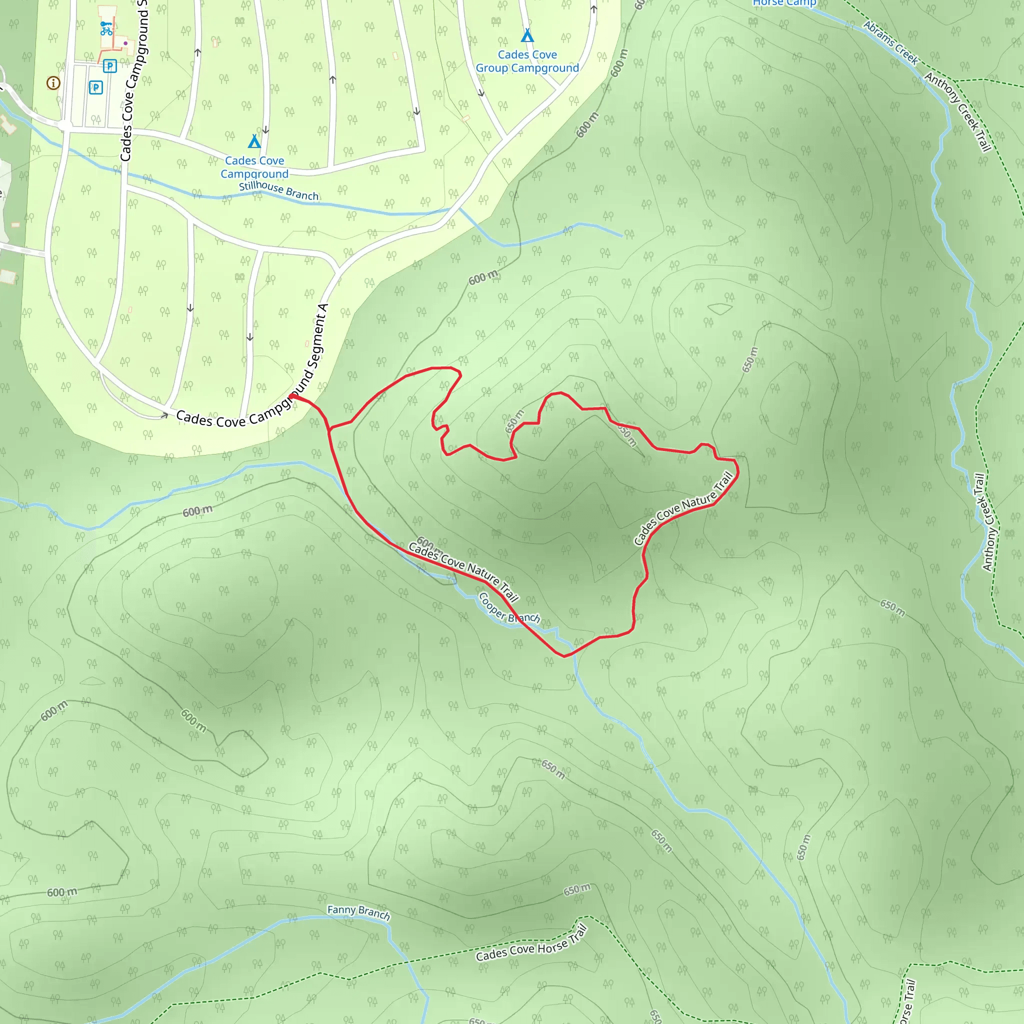 Cades Cove Nature Loop Trail mobile static map