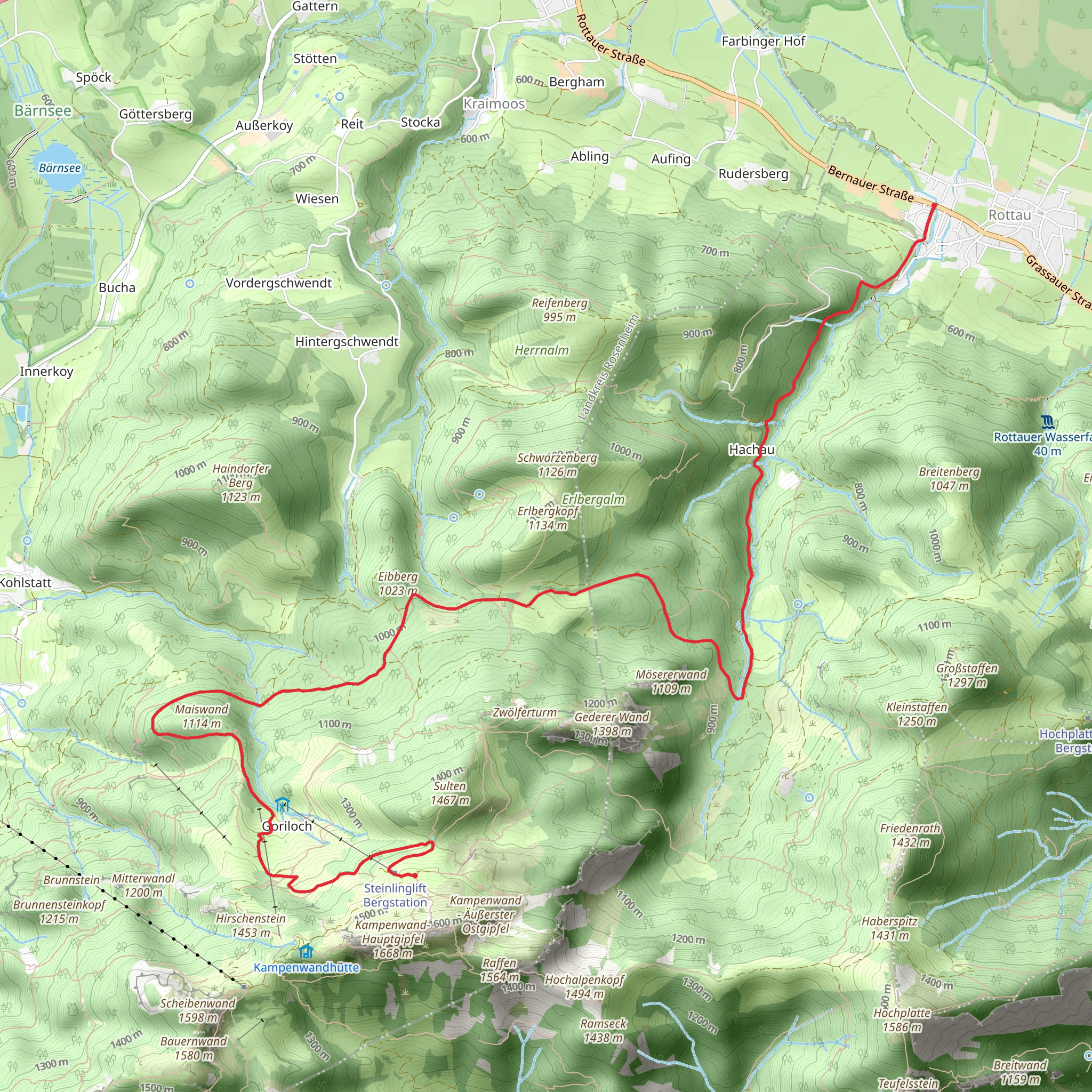 Rottau to Goriloch via Genial Vital 4 mobile static map
