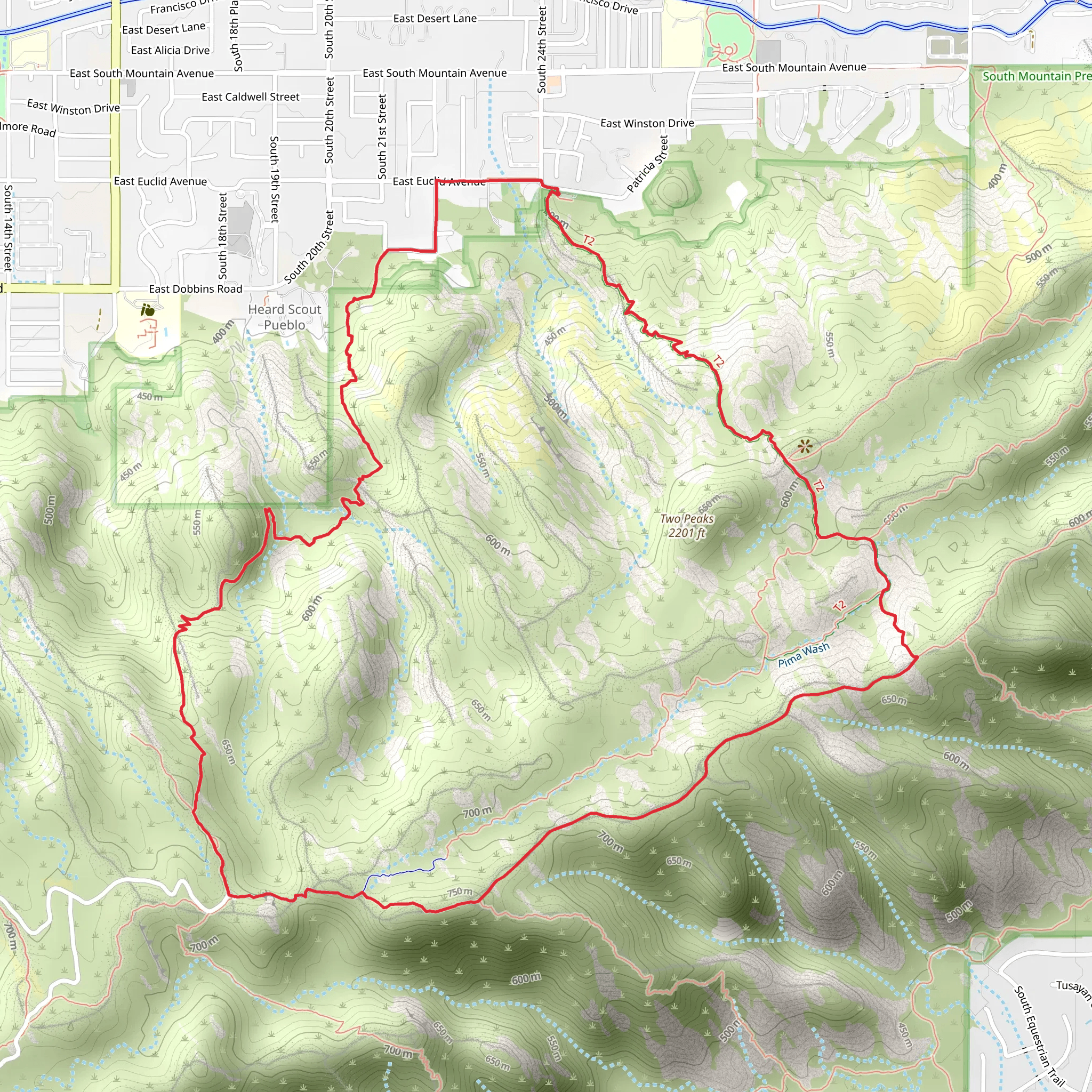 Geronimo, National and Midlife Crisis Loop Trail mobile static map