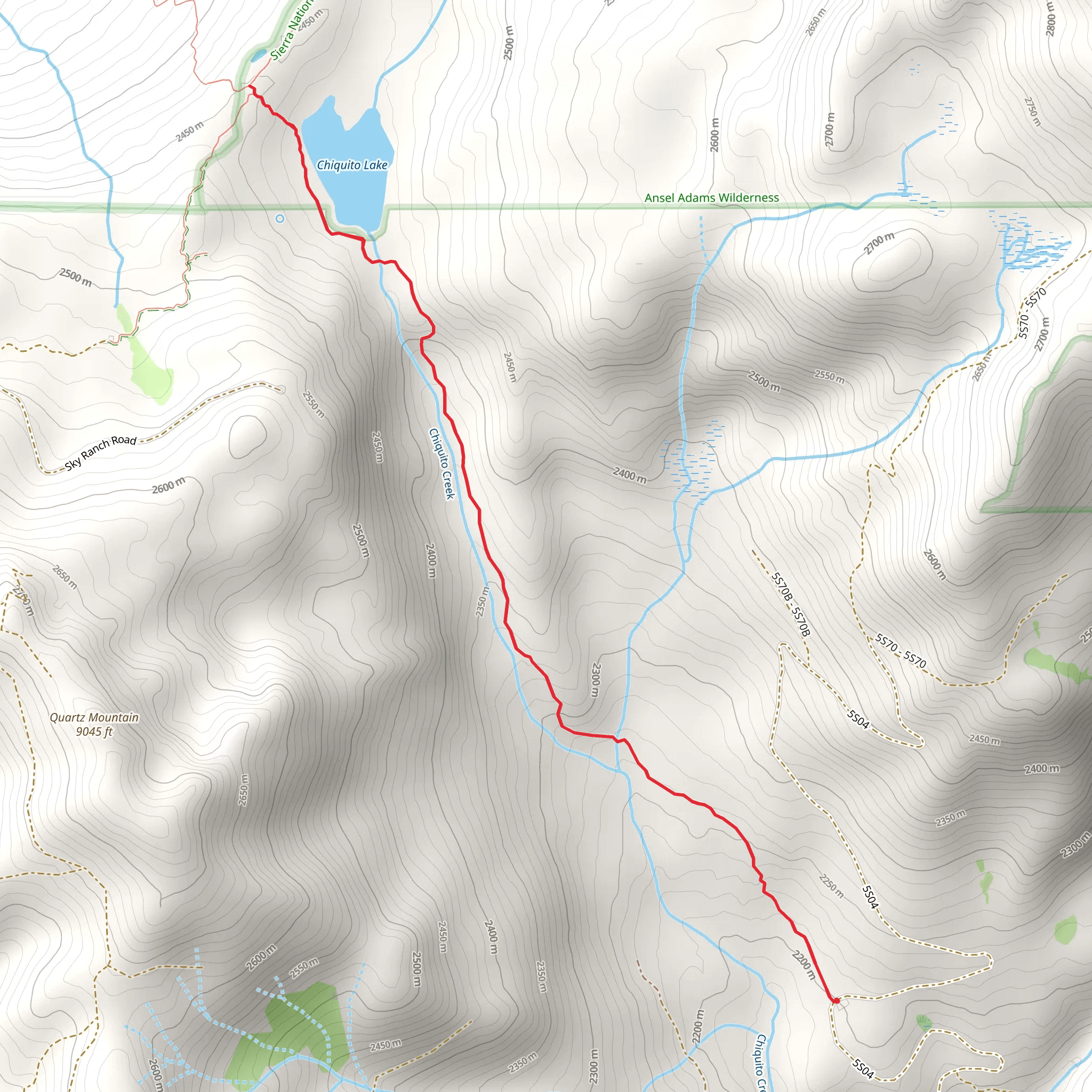 Chiquito Pass Trail mobile static map