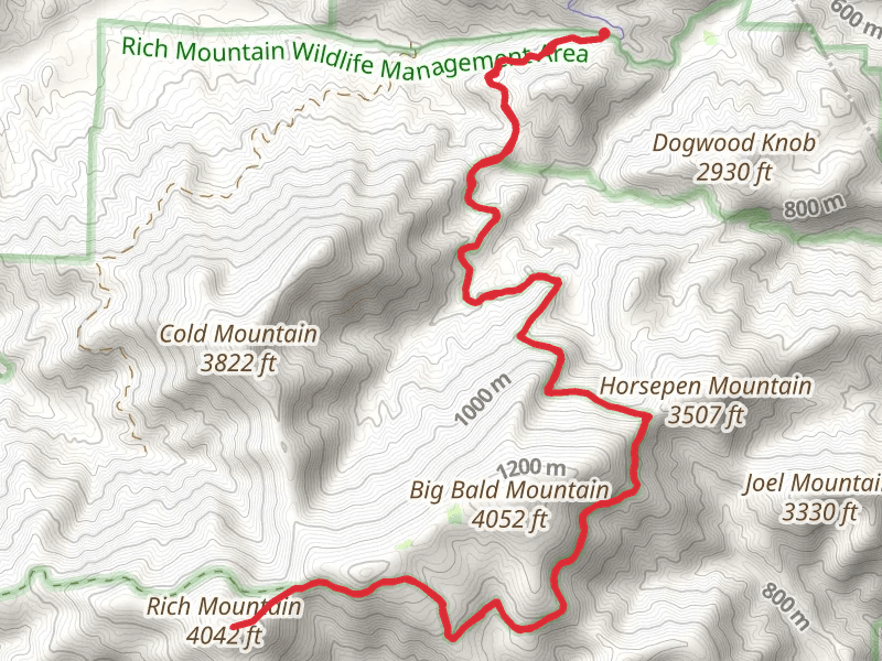 Rich Mountain from Rock Creek Road