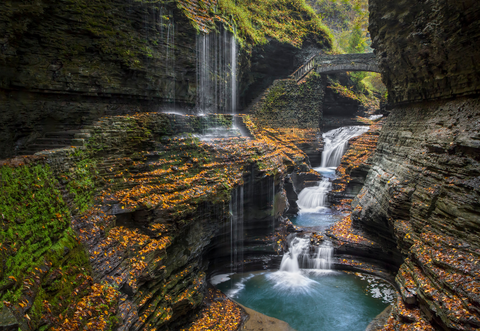 Minnehaha Falls, Central Cascade and Rainbow Falls