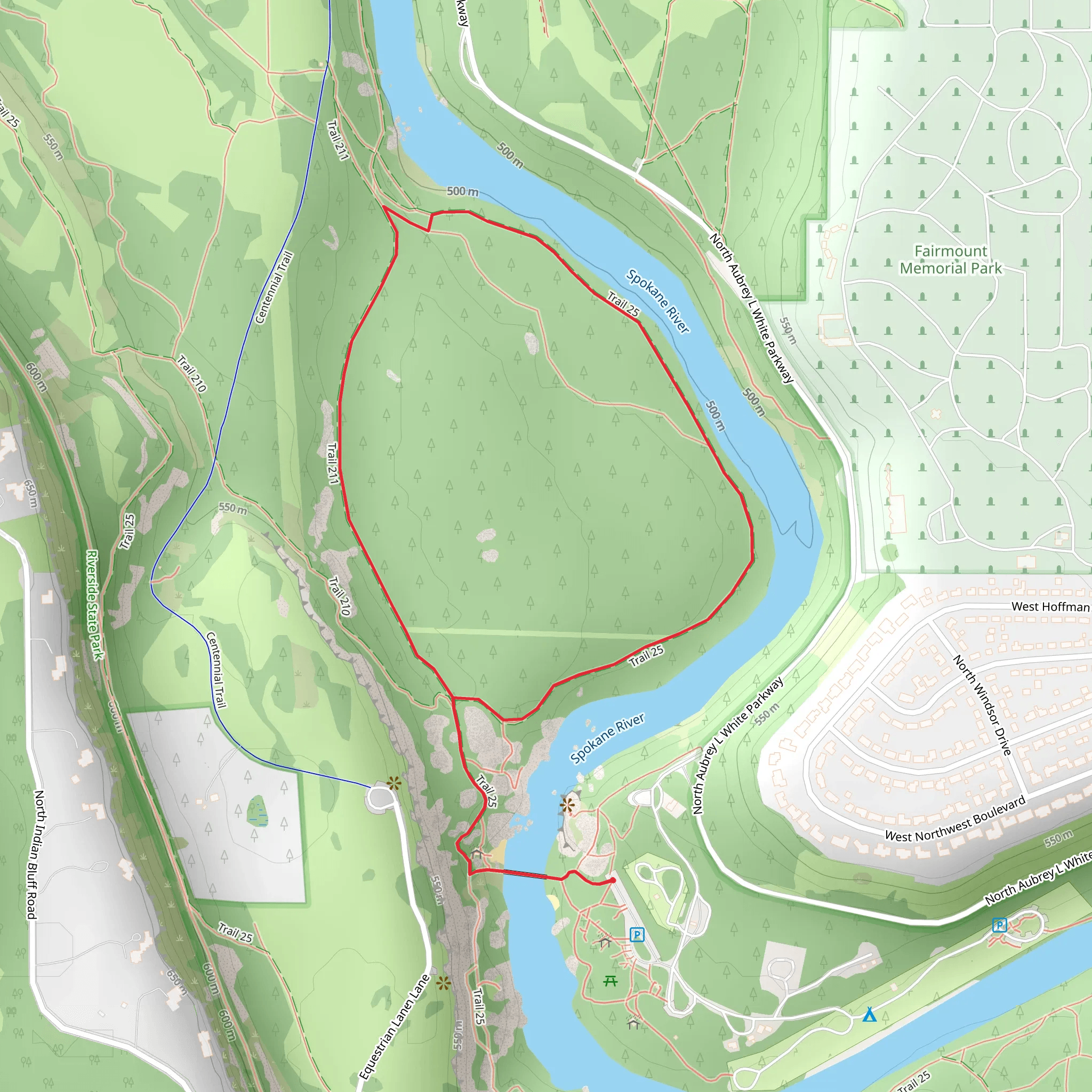 Trail 25 and 211 Loop mobile static map