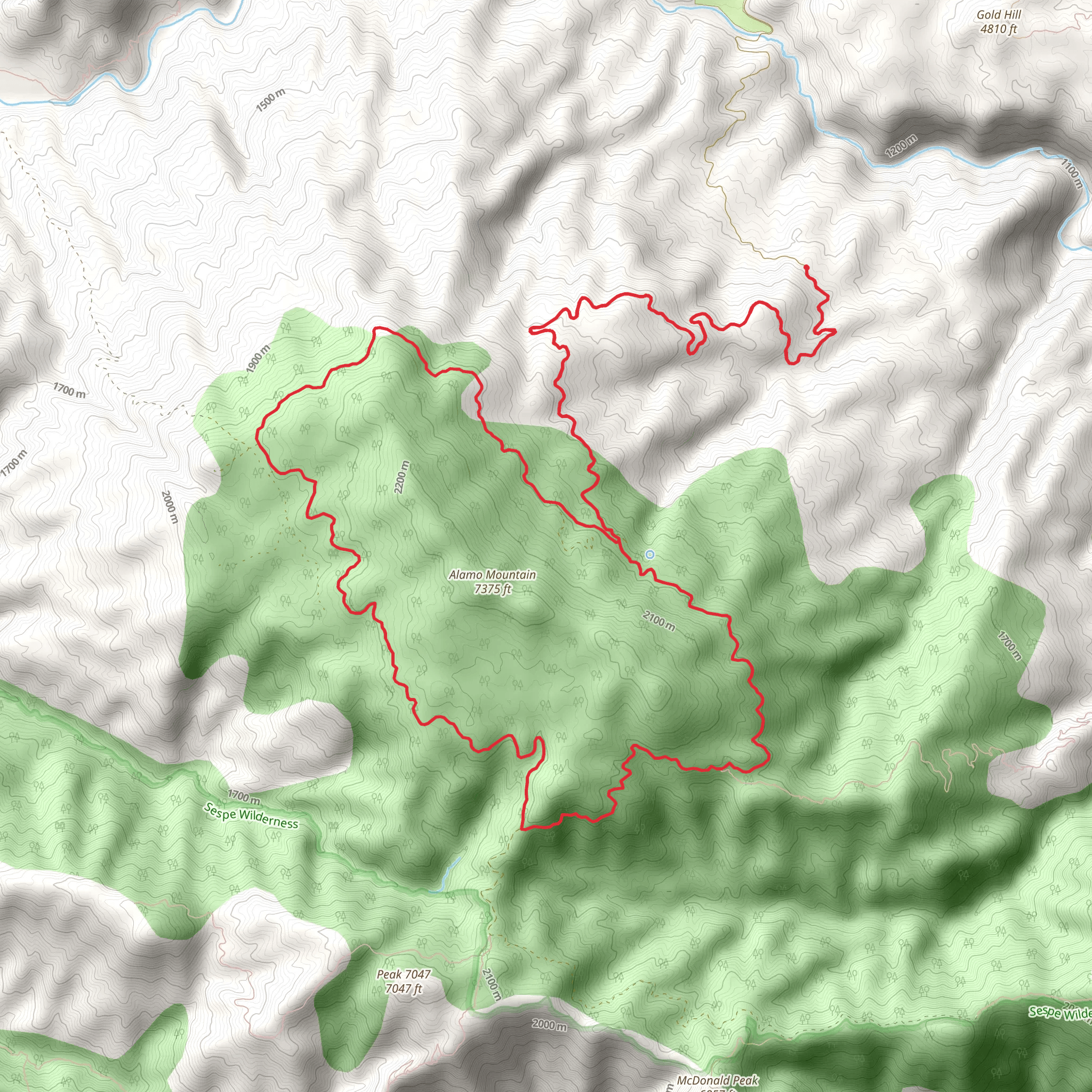 Loop Around Alamo Mountain mobile static map