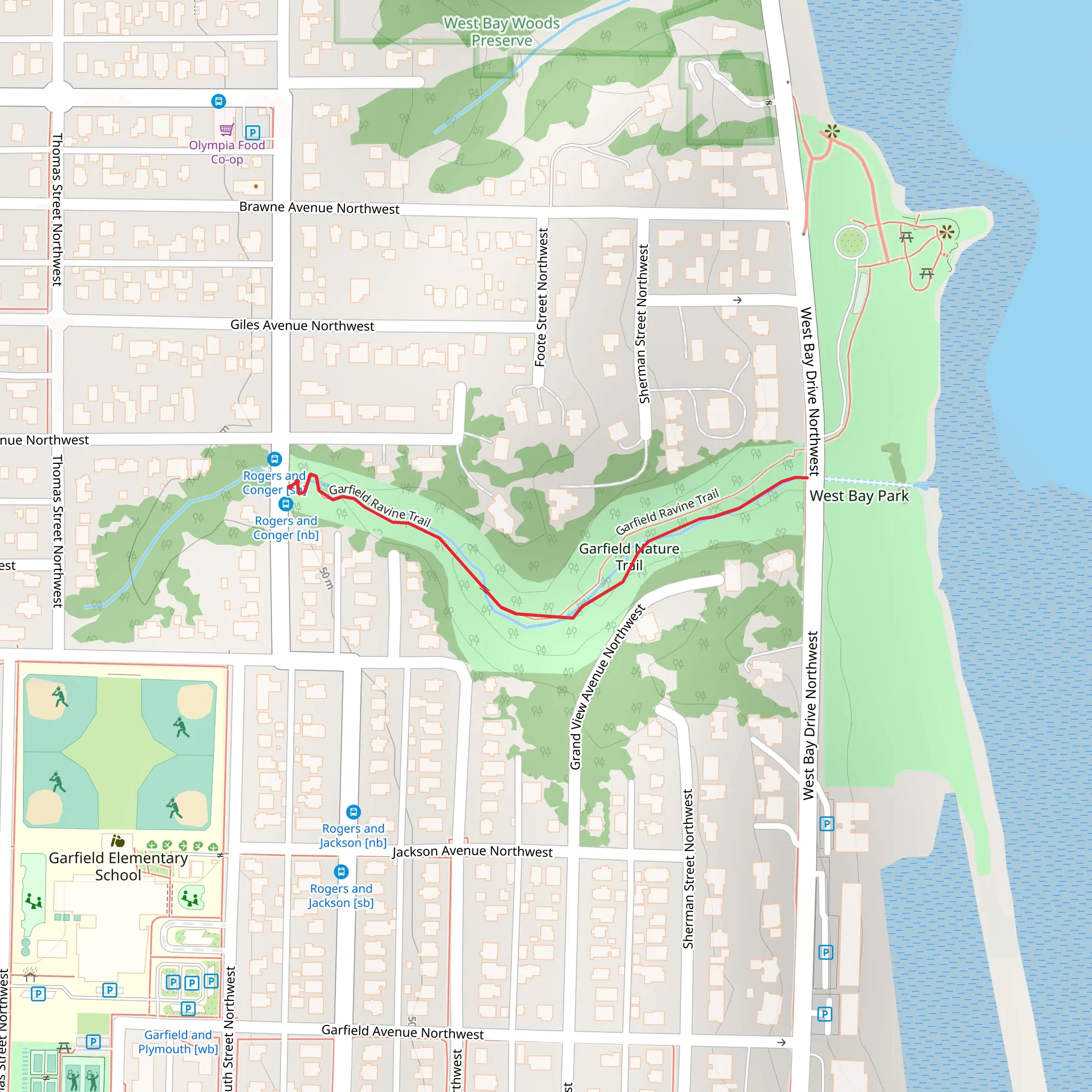 Garfield Ravine Trail mobile static map