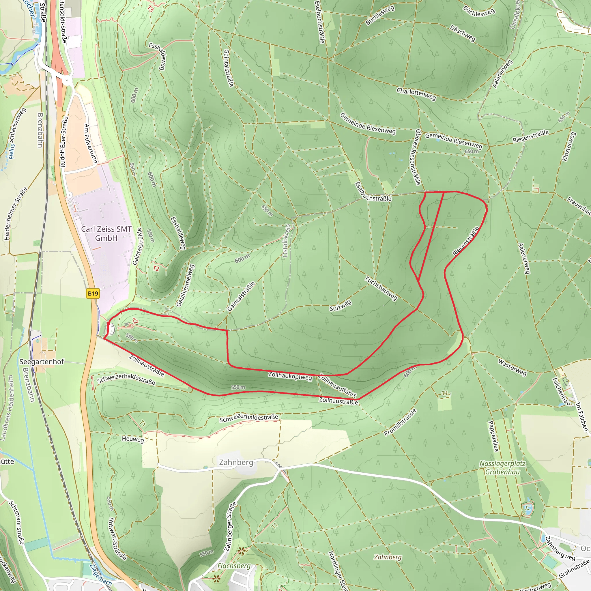 BUrgstall Pulverturm and Eselbuch Loop Walk mobile static map