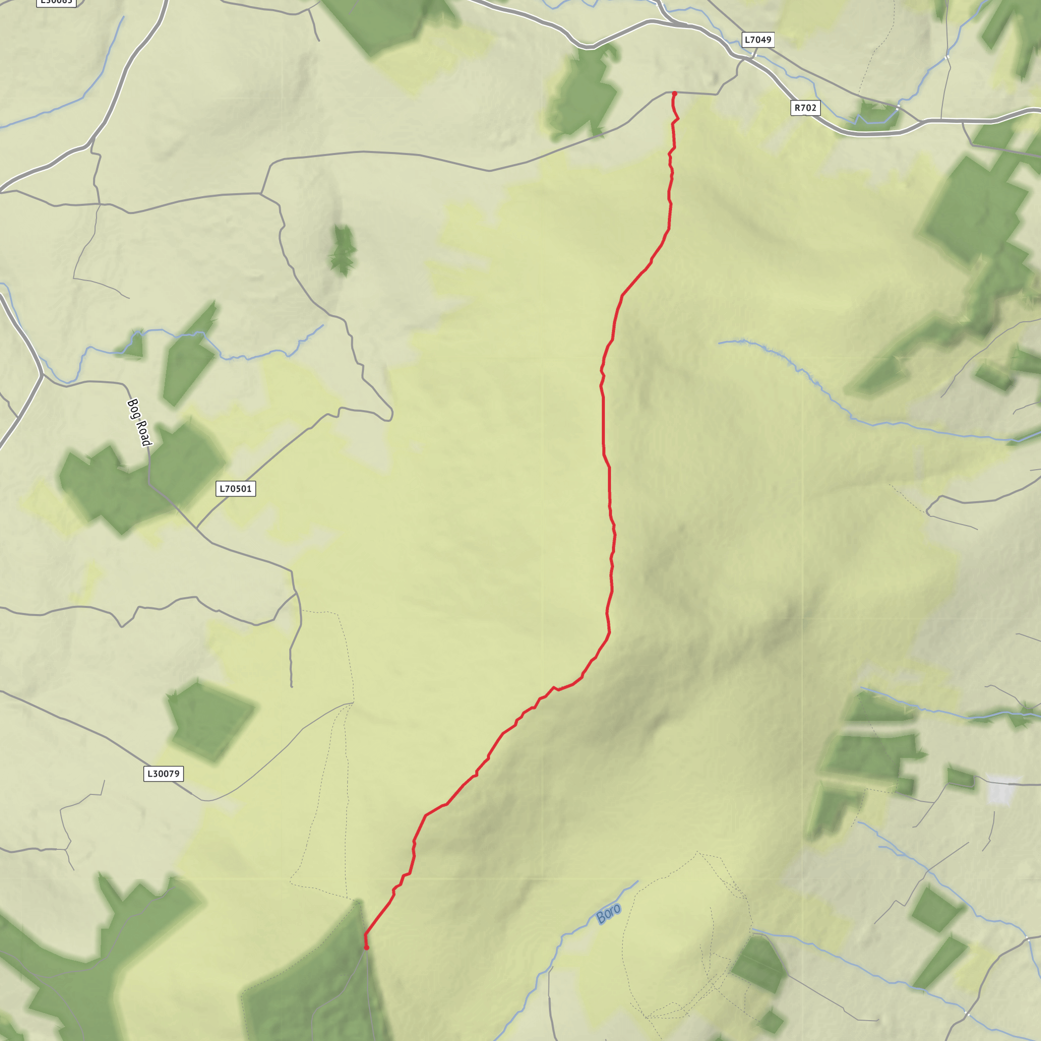 Blackstairs forge the Peak Hike mobile static map