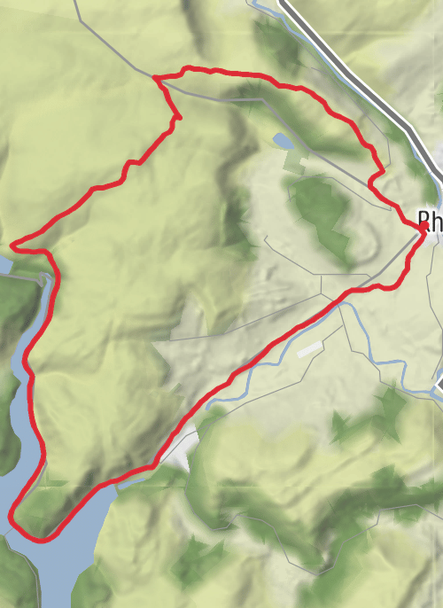 Elan valley circuit from Rhayader mobile static map