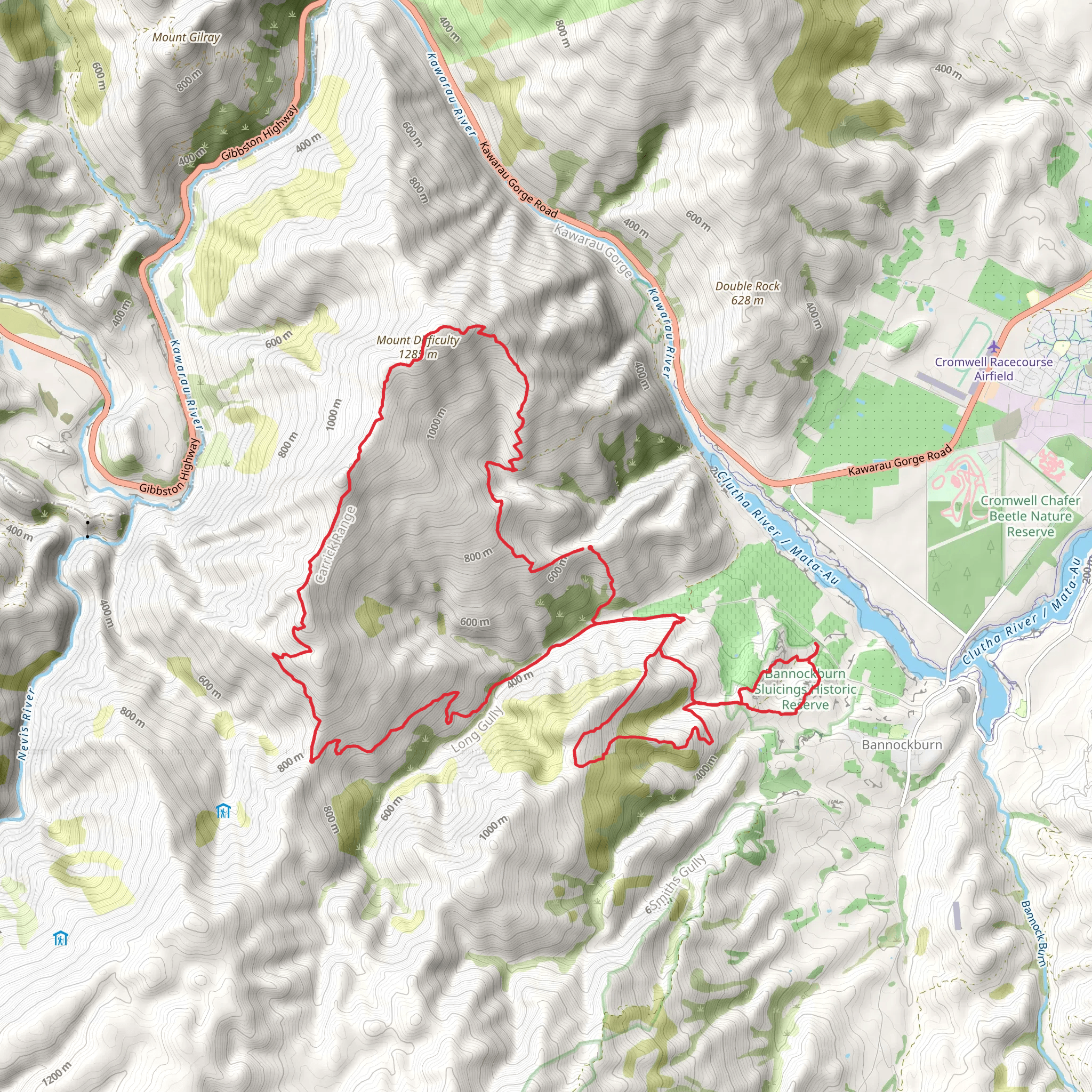 Mt Difficulty Track - Loop Option mobile static map