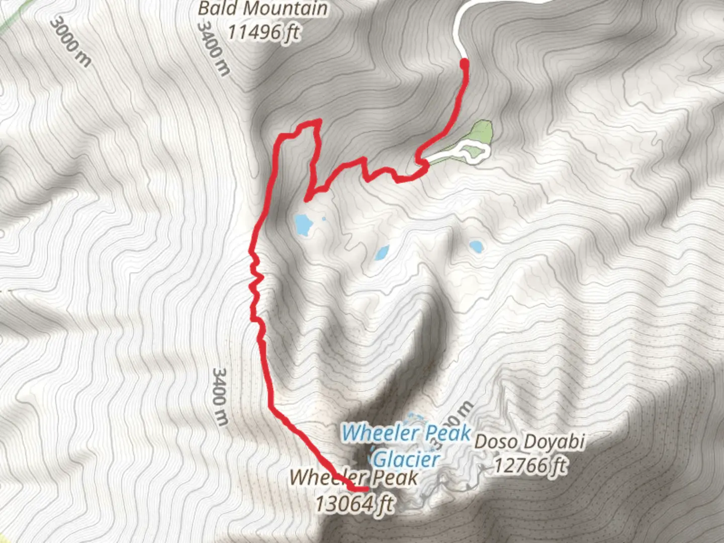 An image depicting the trail Wheeler Peak and Glacier Trail and its surrounding area.