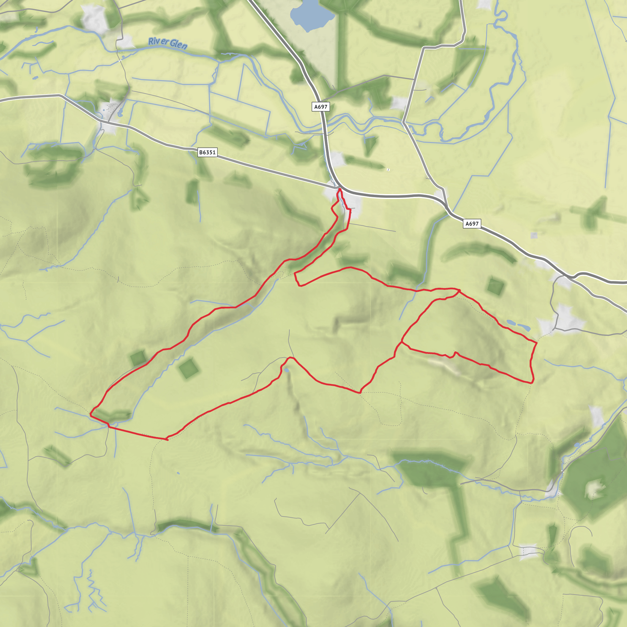 Gains Law, Humbleton Hill and Harehope Hill Loop mobile static map
