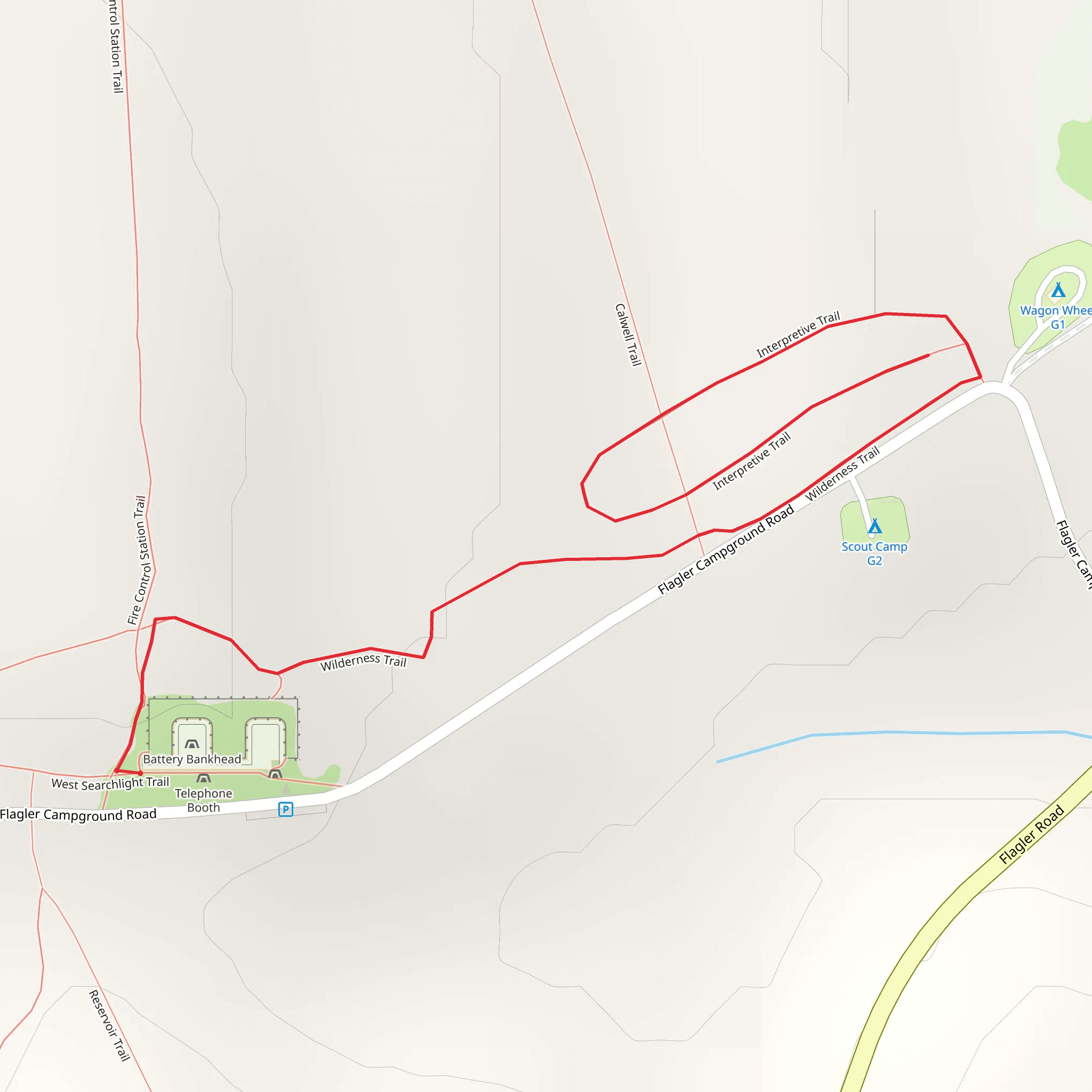 Wilderness and Interpretive Trail mobile static map