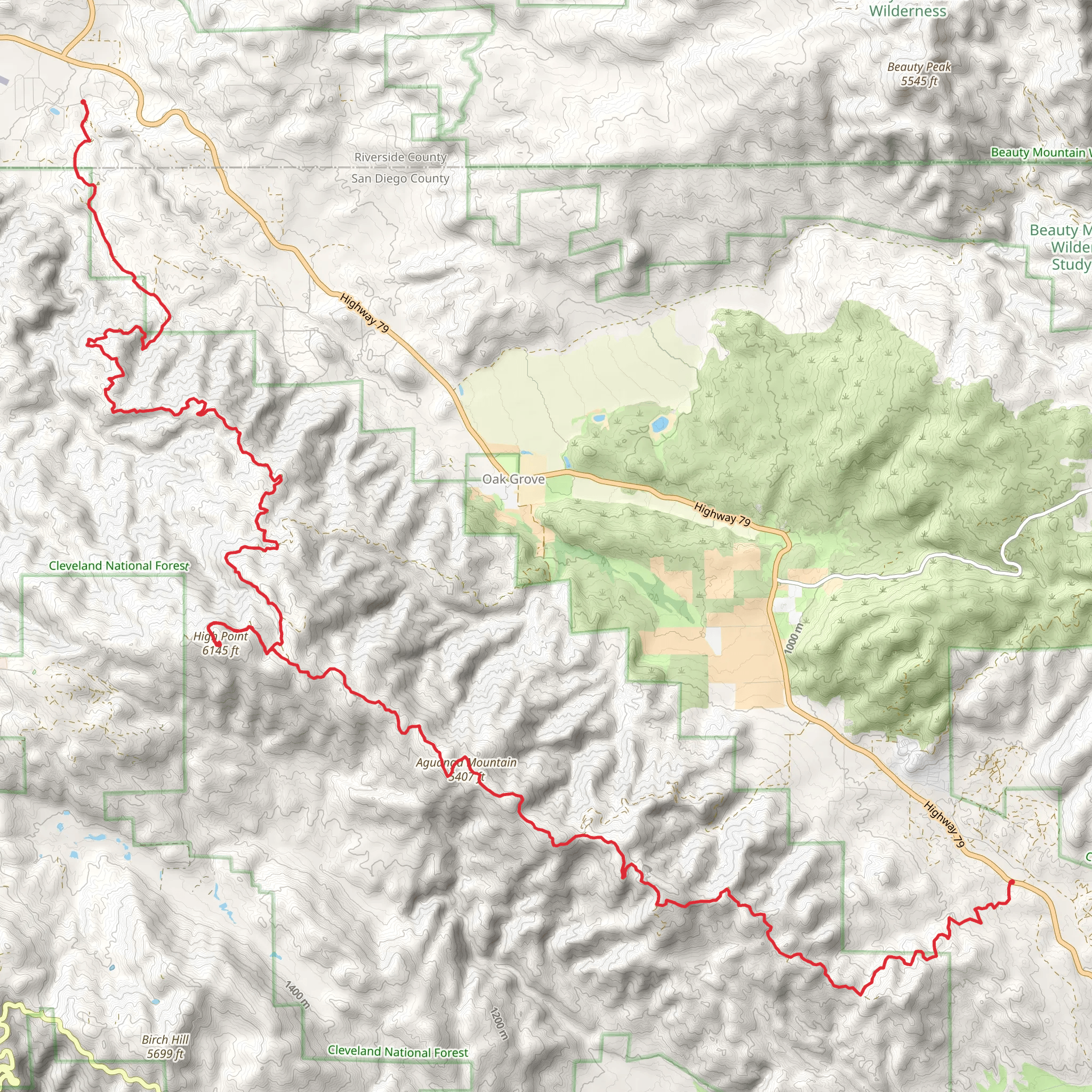 High Point and Aguanga Mountain mobile static map