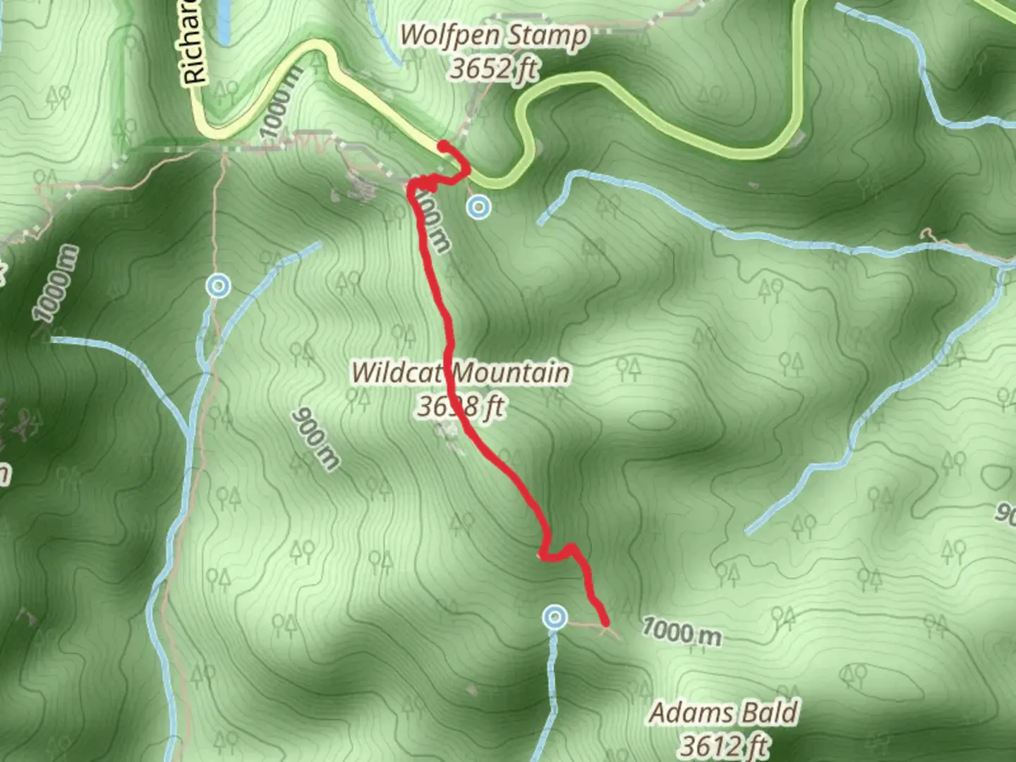 An image depicting the trail Wildcat Mountain via Appalachian Trail and its surrounding area.