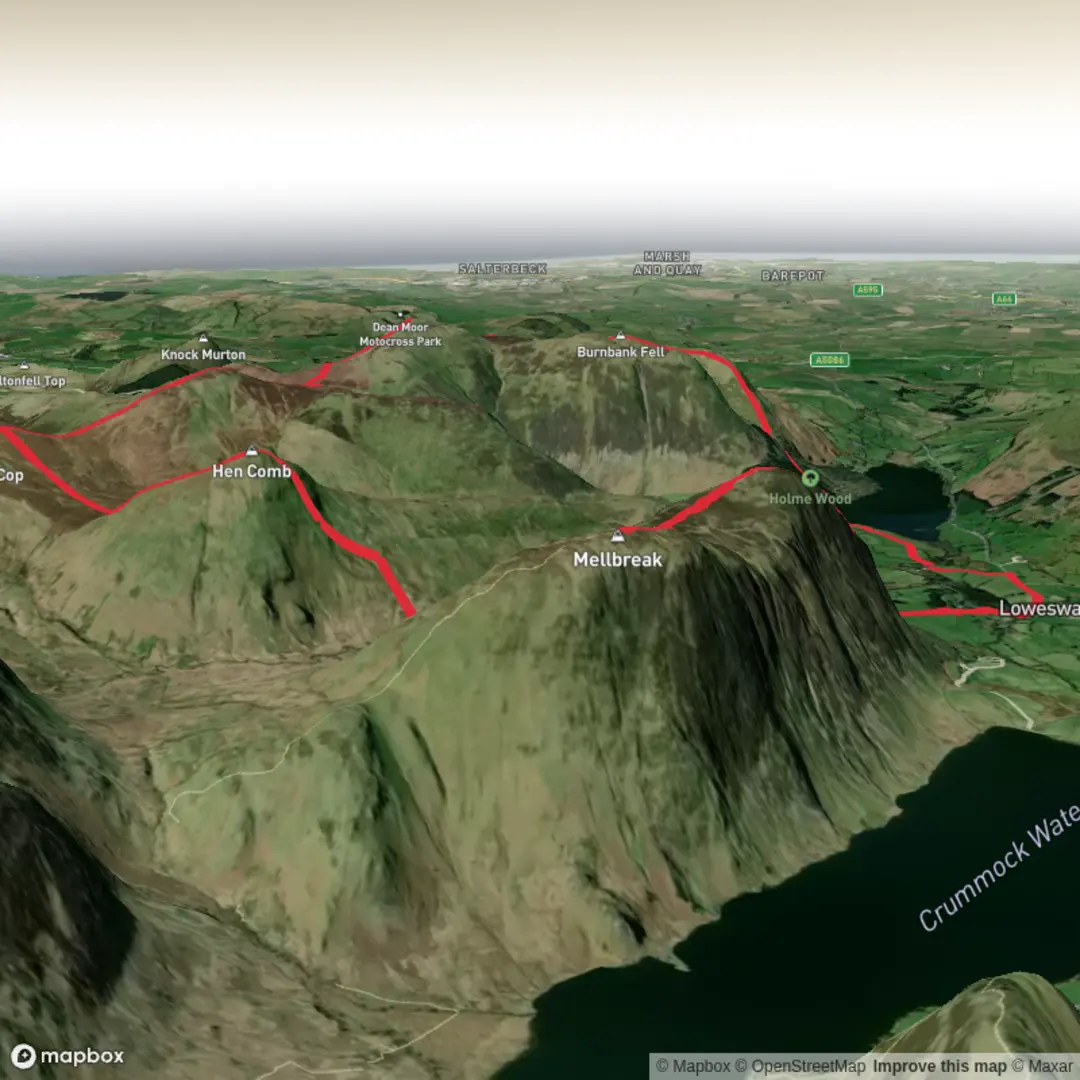 An image depicting the trail Loweswater Fells and its surrounding area.