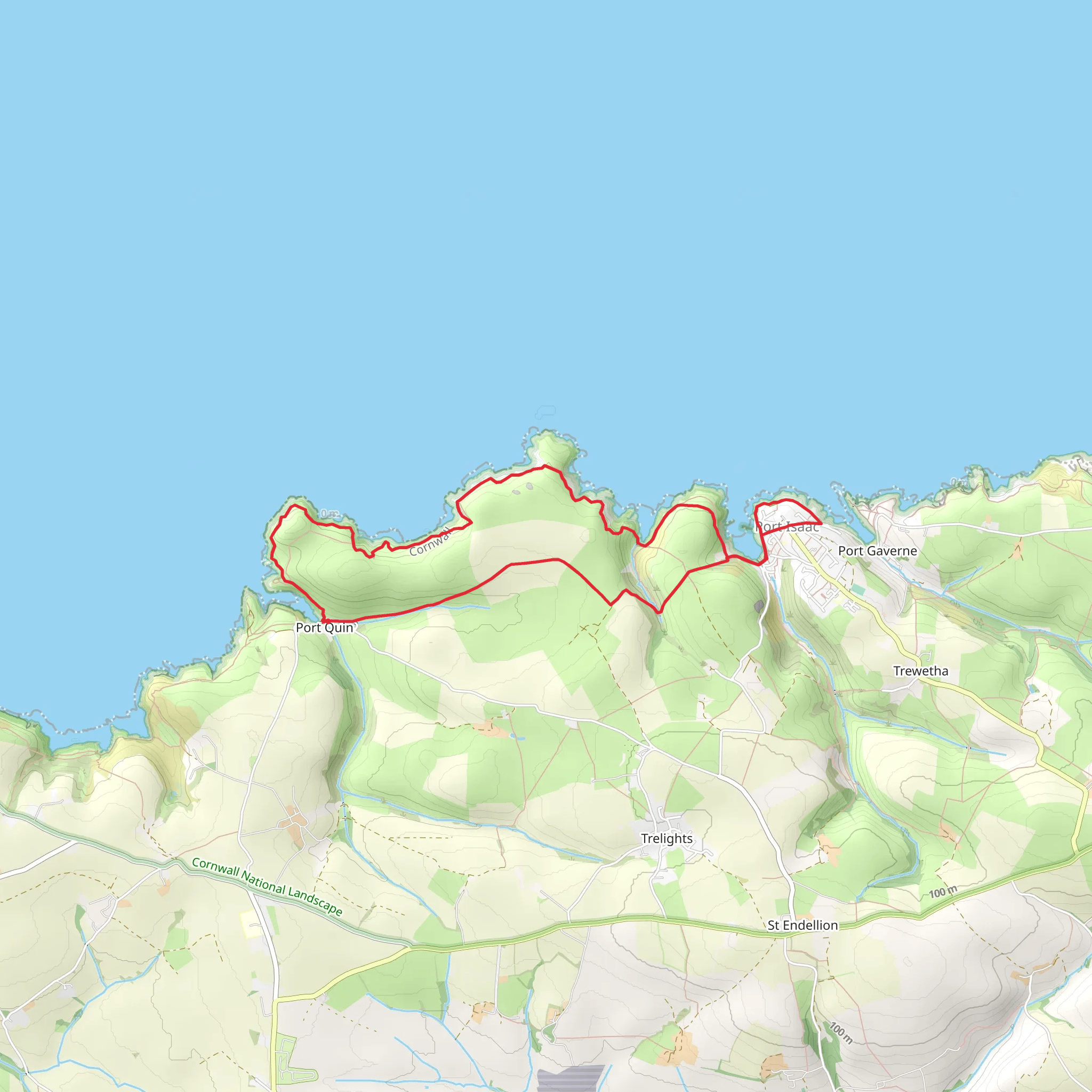 Port Quin and Post Isaac Circular mobile static map