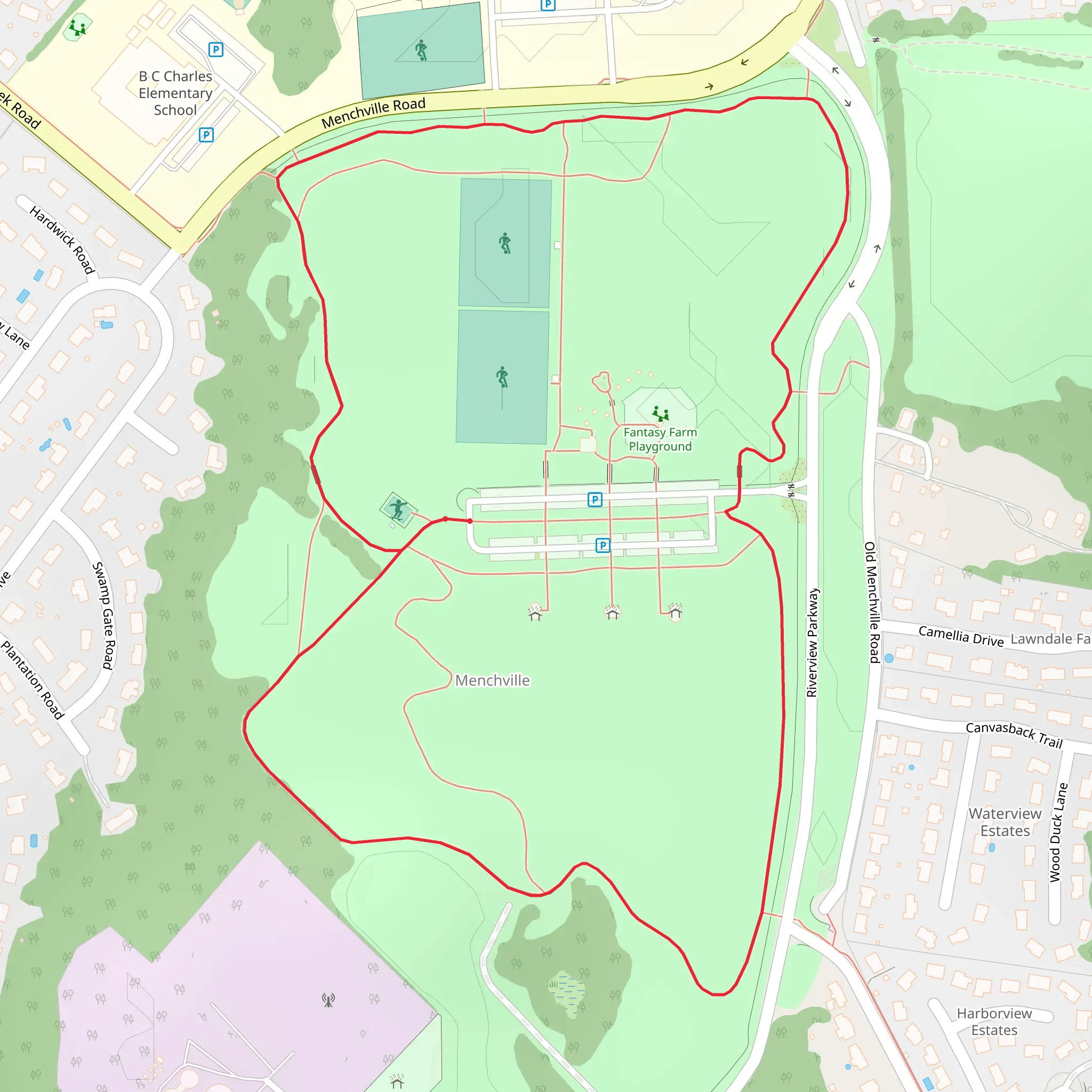 Riverview Farm Park Loop mobile static map