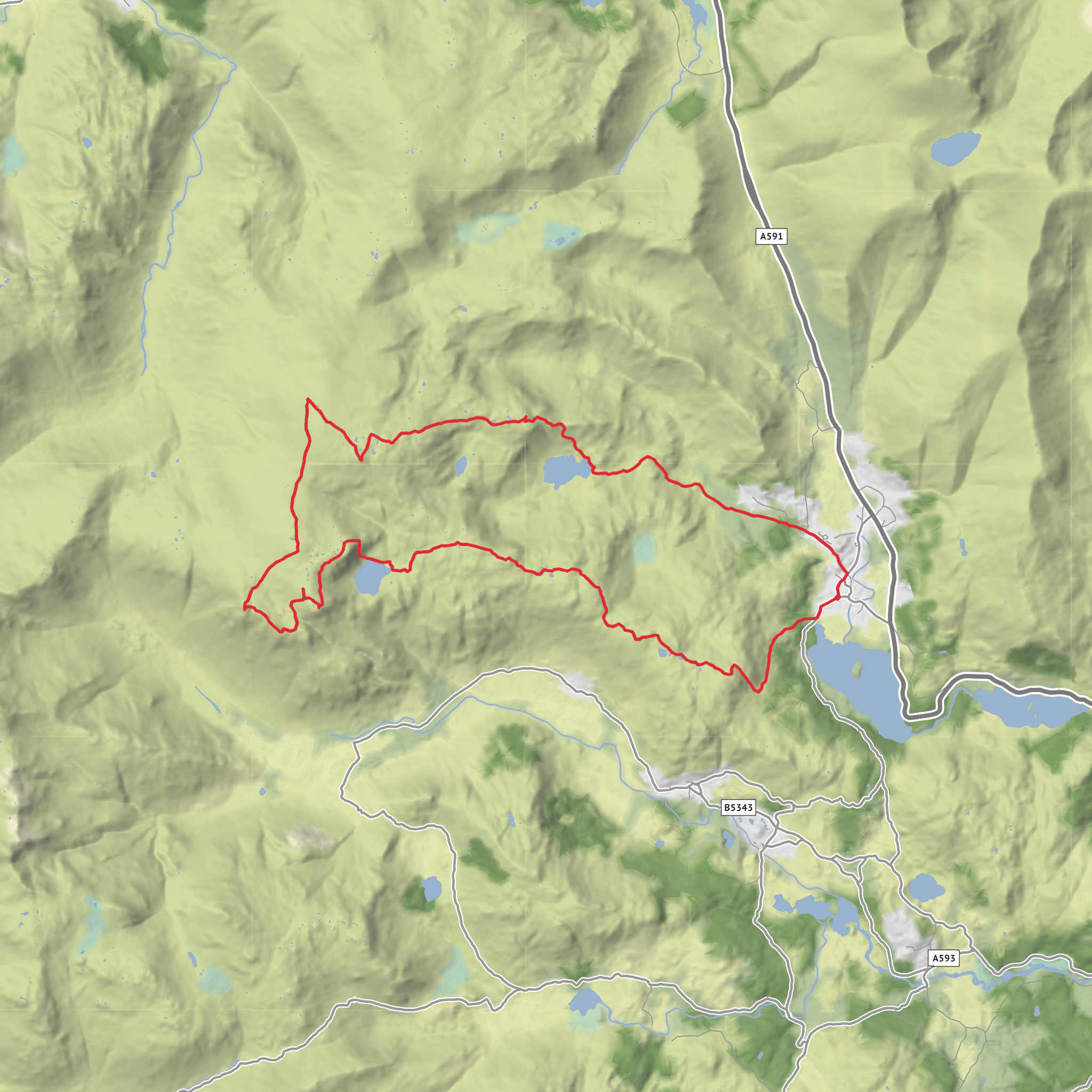 Langdale Pikes from Grasmere mobile static map