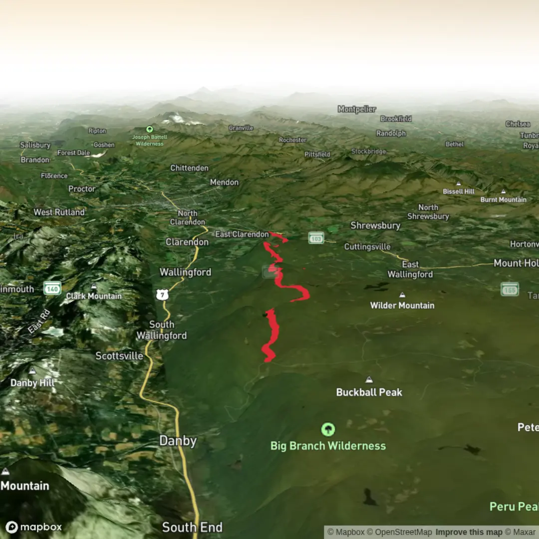 An image depicting the trail Little Rock Pond, Bear Mountain and Clarendon Gorge via Appalachian Trail and its surrounding area.